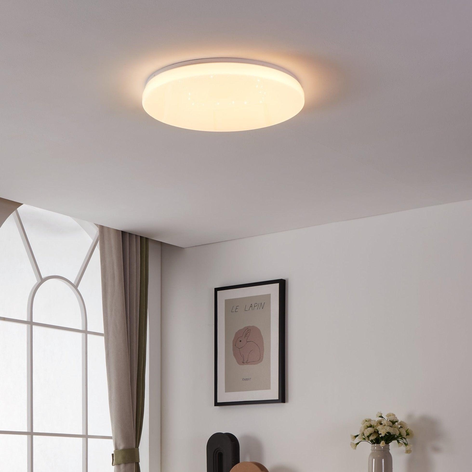 eglo connect totari z smart round white led flush ceiling light 53cm living room image