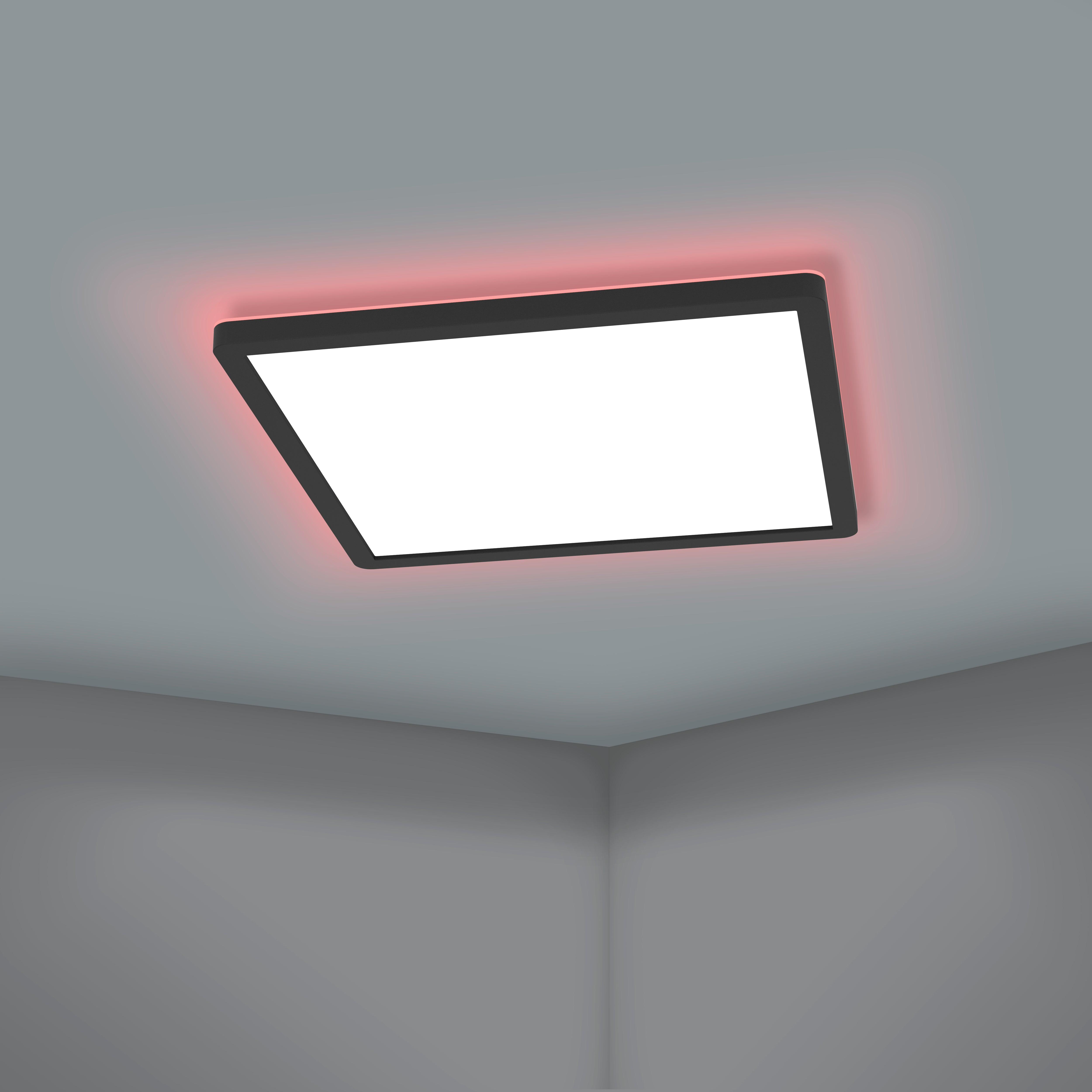 eglo connect rovito z smart black square led ceiling flush 29 5cm