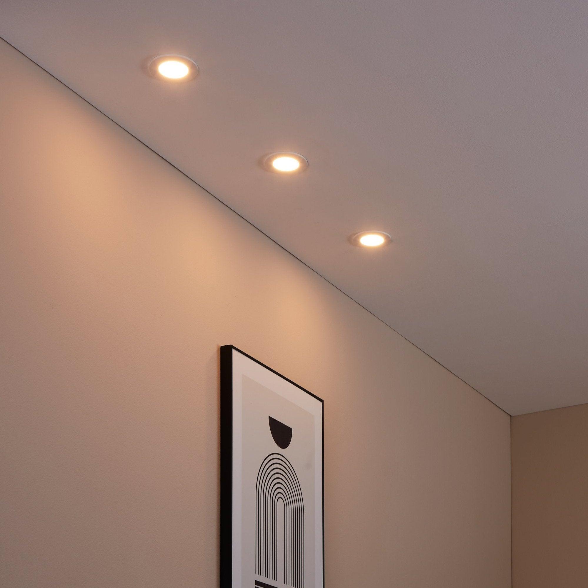 eglo fueva z set of 3 white smart led recessed ceiling lights living room image