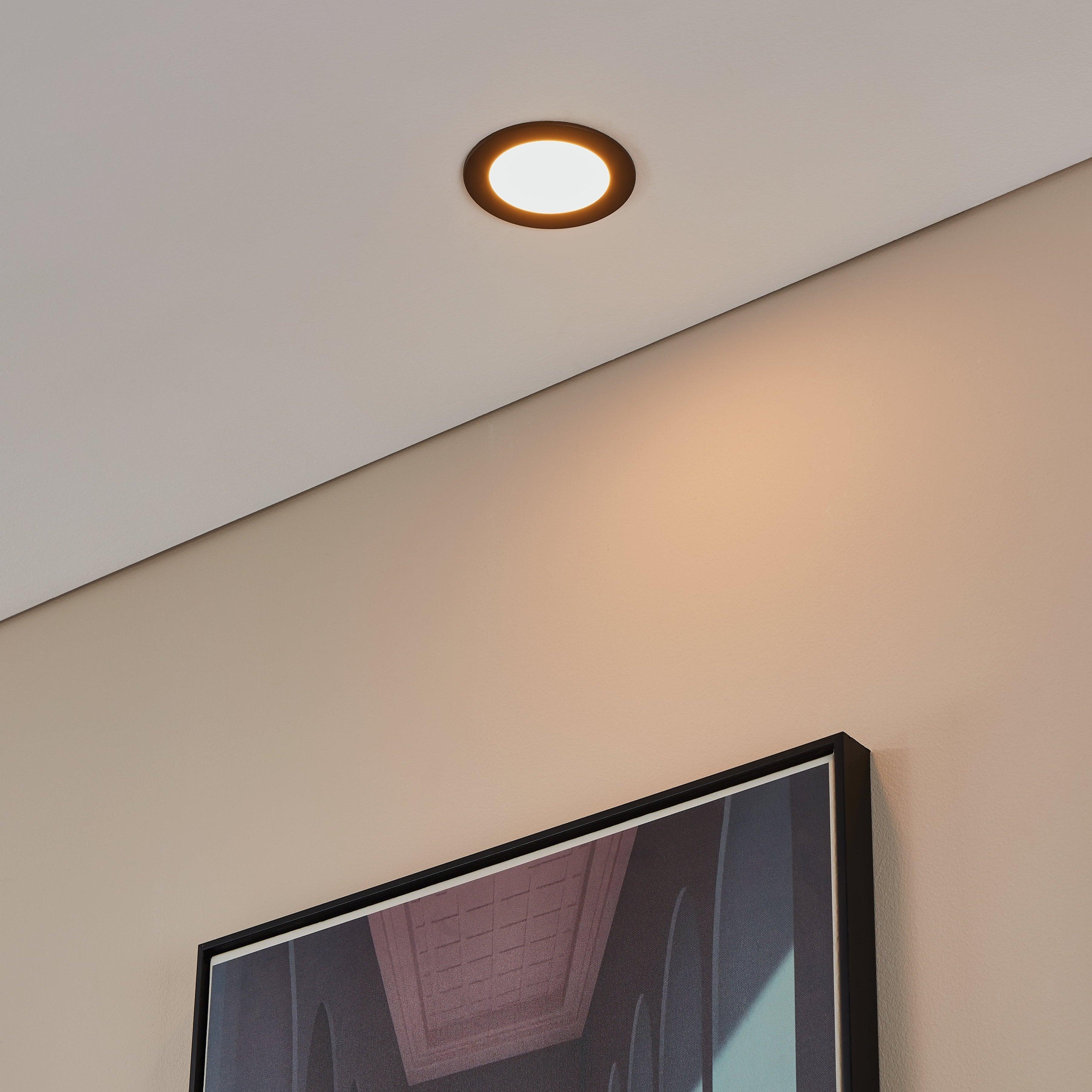 eglo fueva z smart led black recessed ceiling light 1 living room image