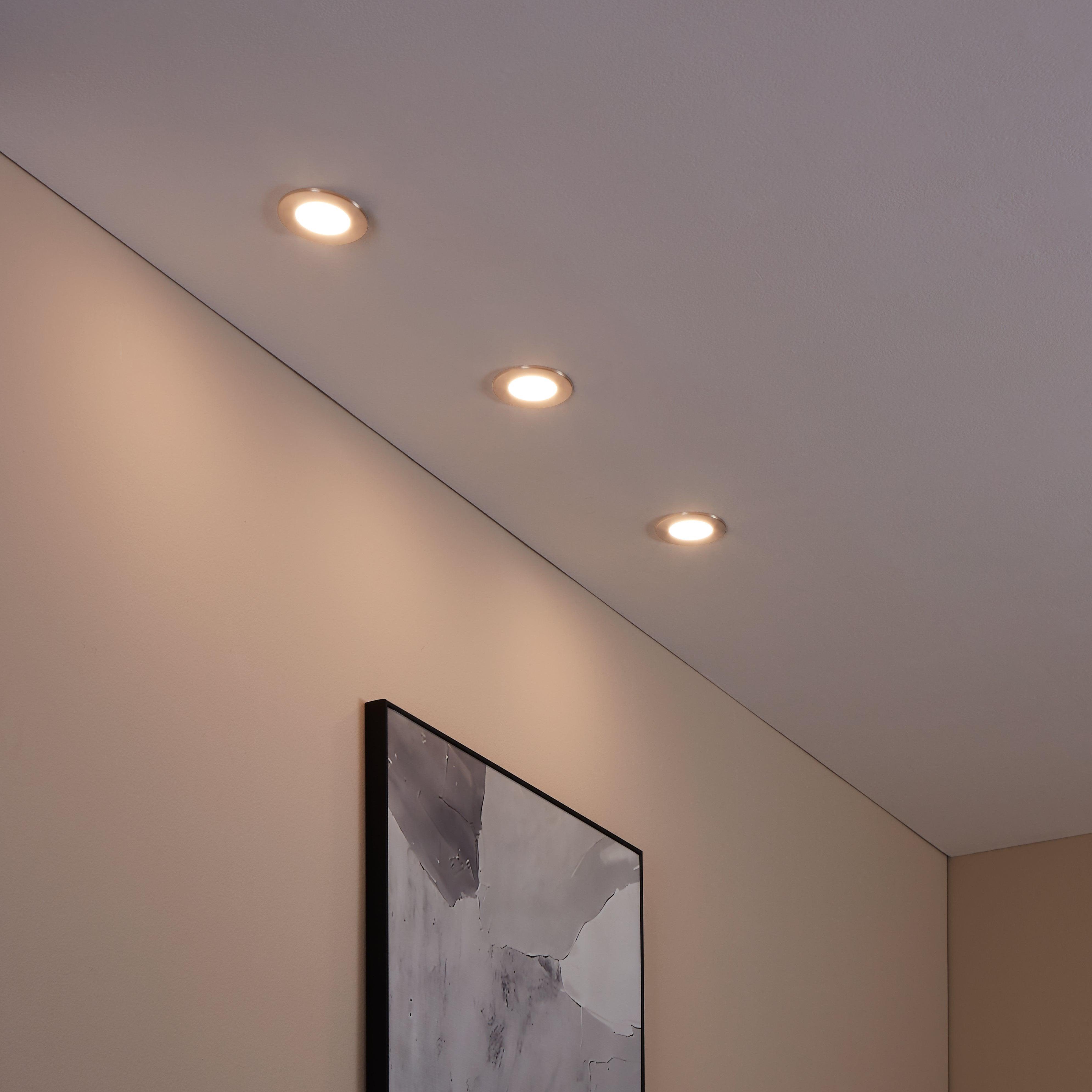eglo fueva z set of 3 smart led nickel recessed lights