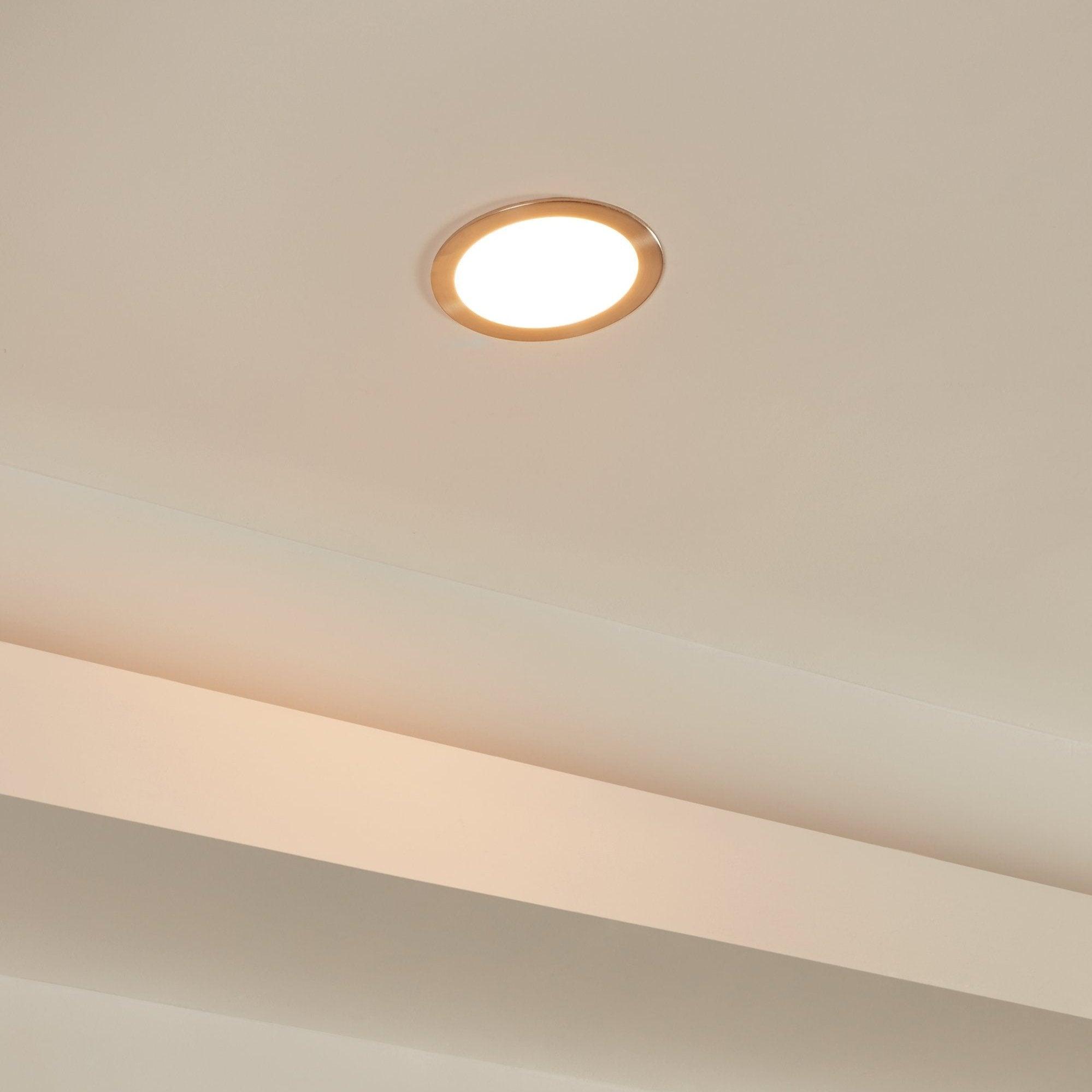 eglo fueva z smart led nickel recessed light 16 5cm living room image