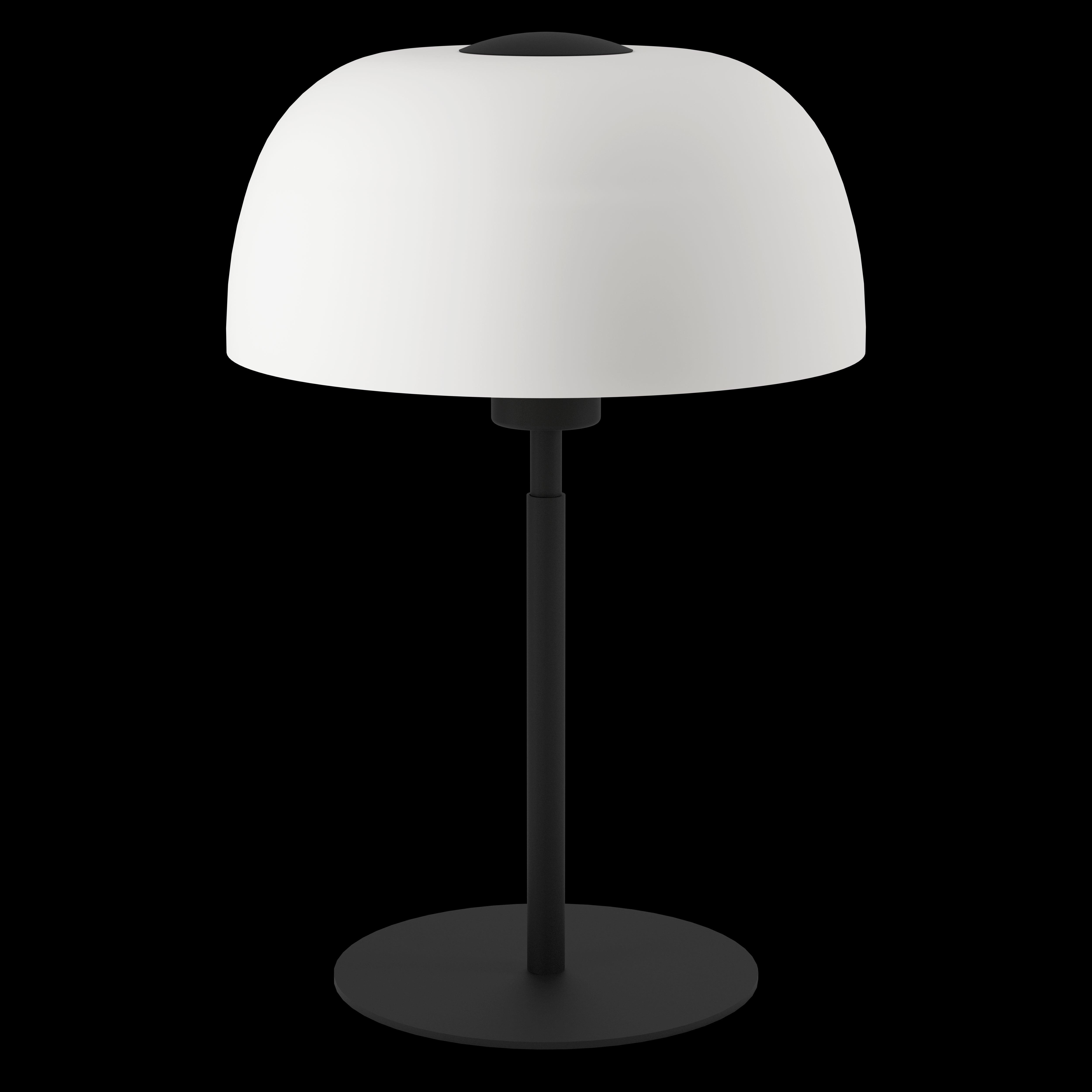 eglo solo 2 metal black table lamp white glass shade living room image