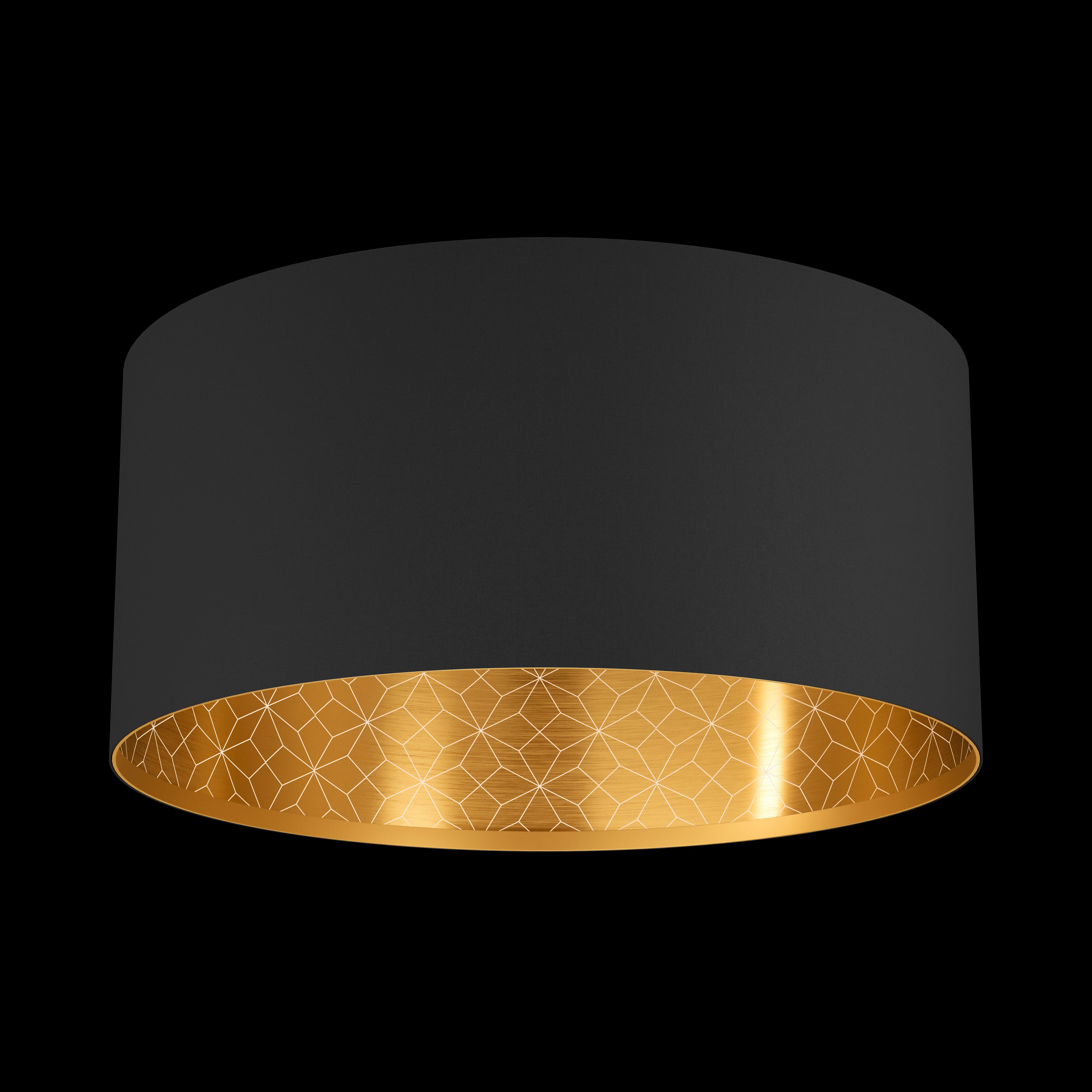 eglo zaragoza black gold fabric flush lampshade living room image