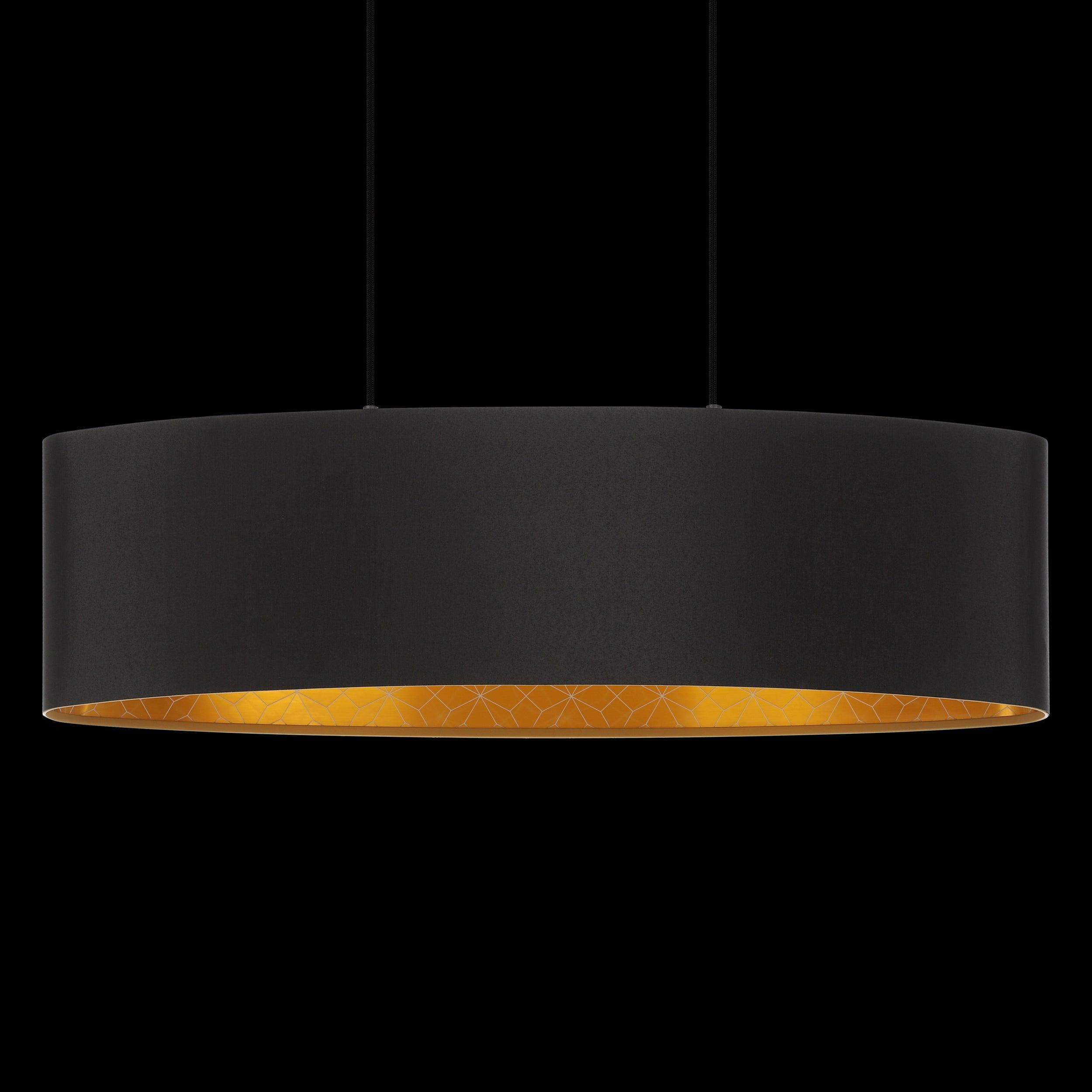 eglo zaragoza black gold oval fabric pendant kitchen lighting 