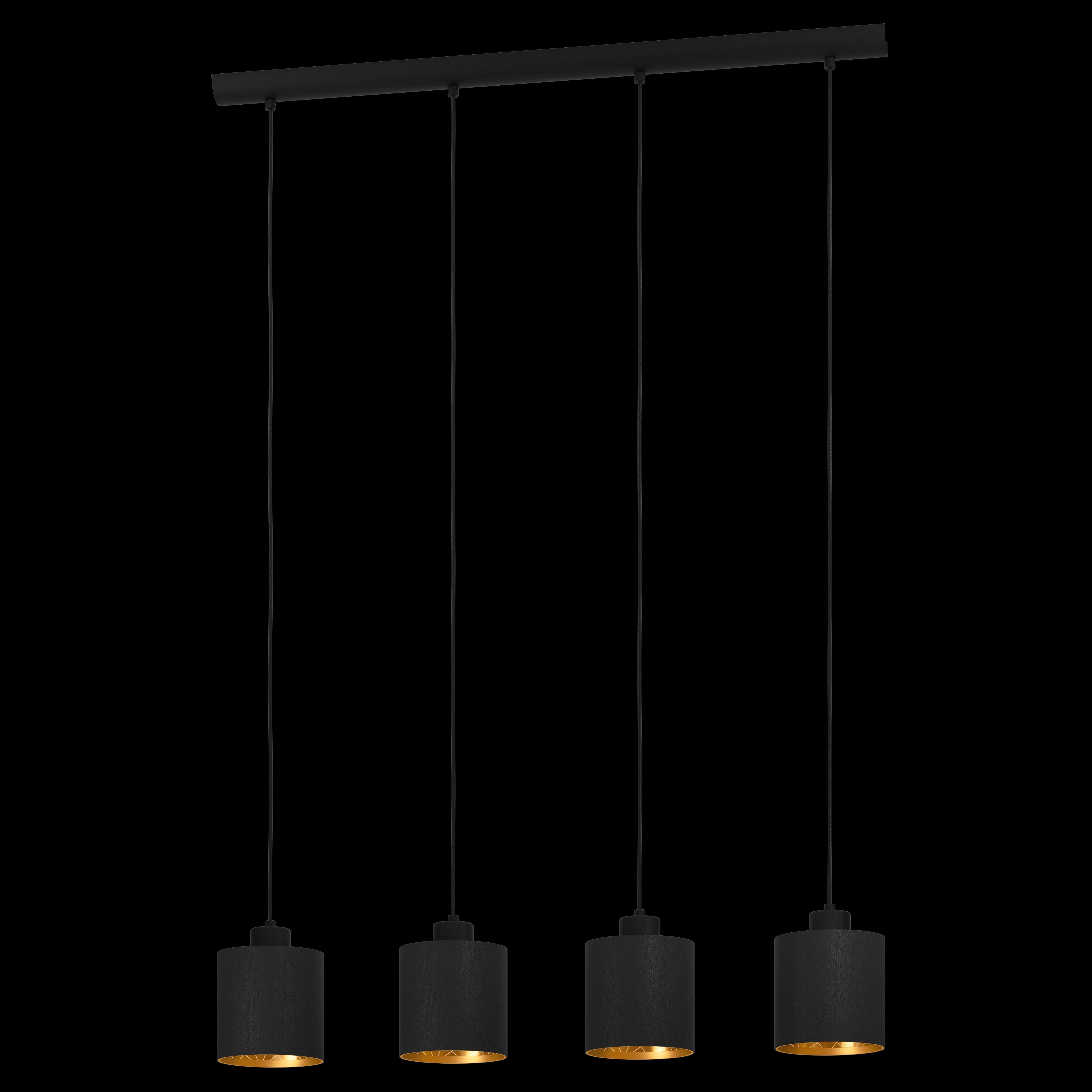 eglo zaragoza 4 light black gold ceiling pendant living room image
