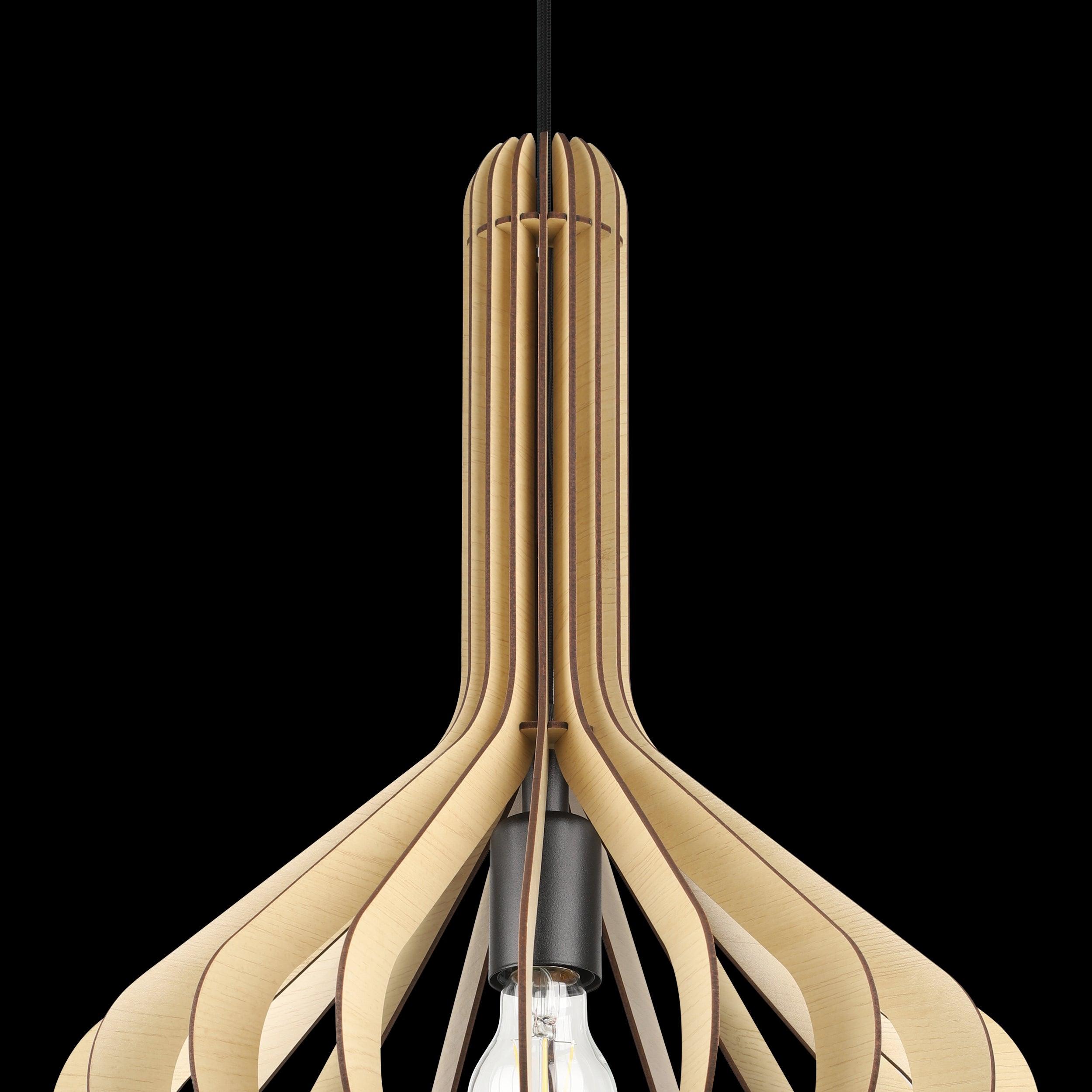 eglo velasco spherical light wood segment pendant kitchen lighting 