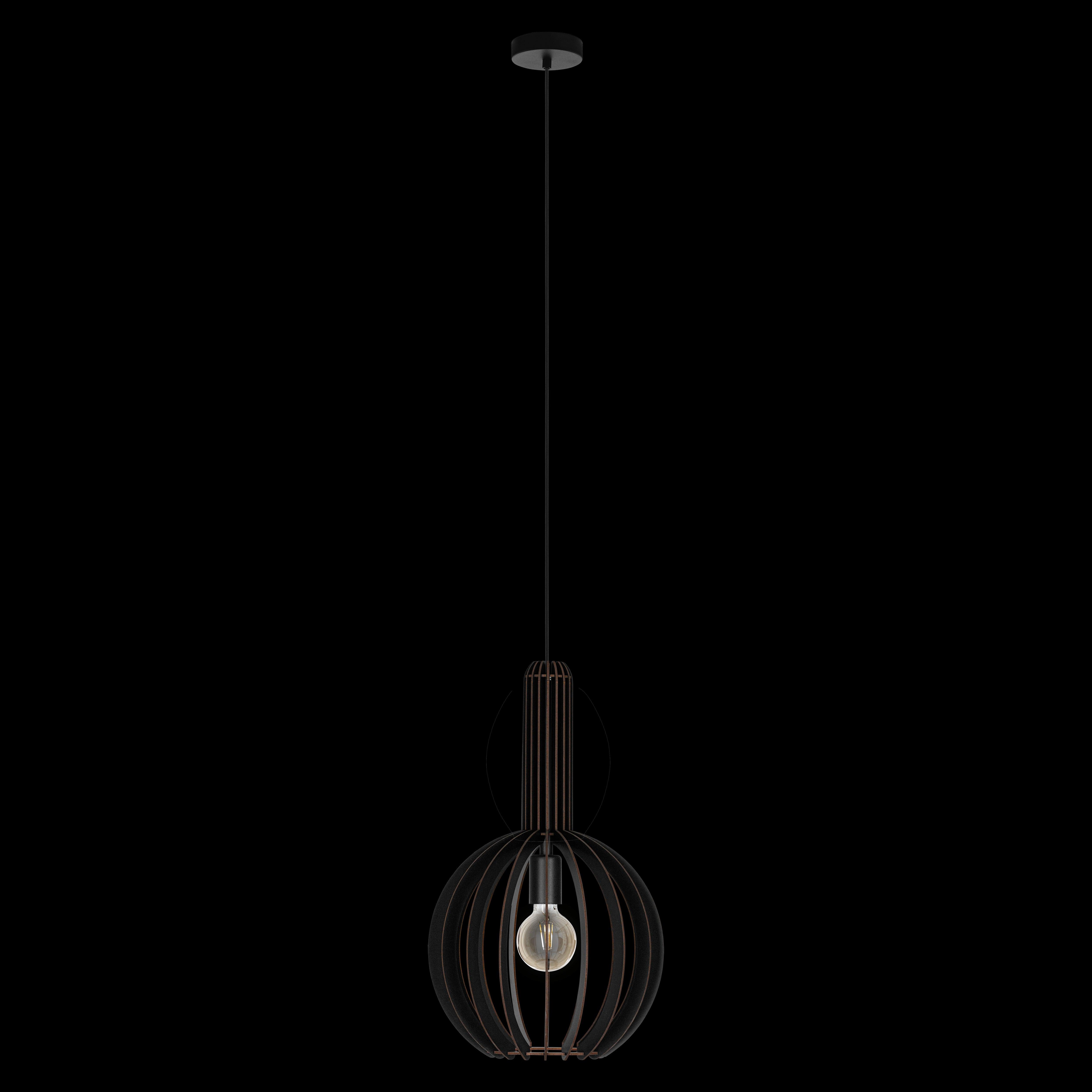 eglo velasco spherical black wood segment pendant living room image