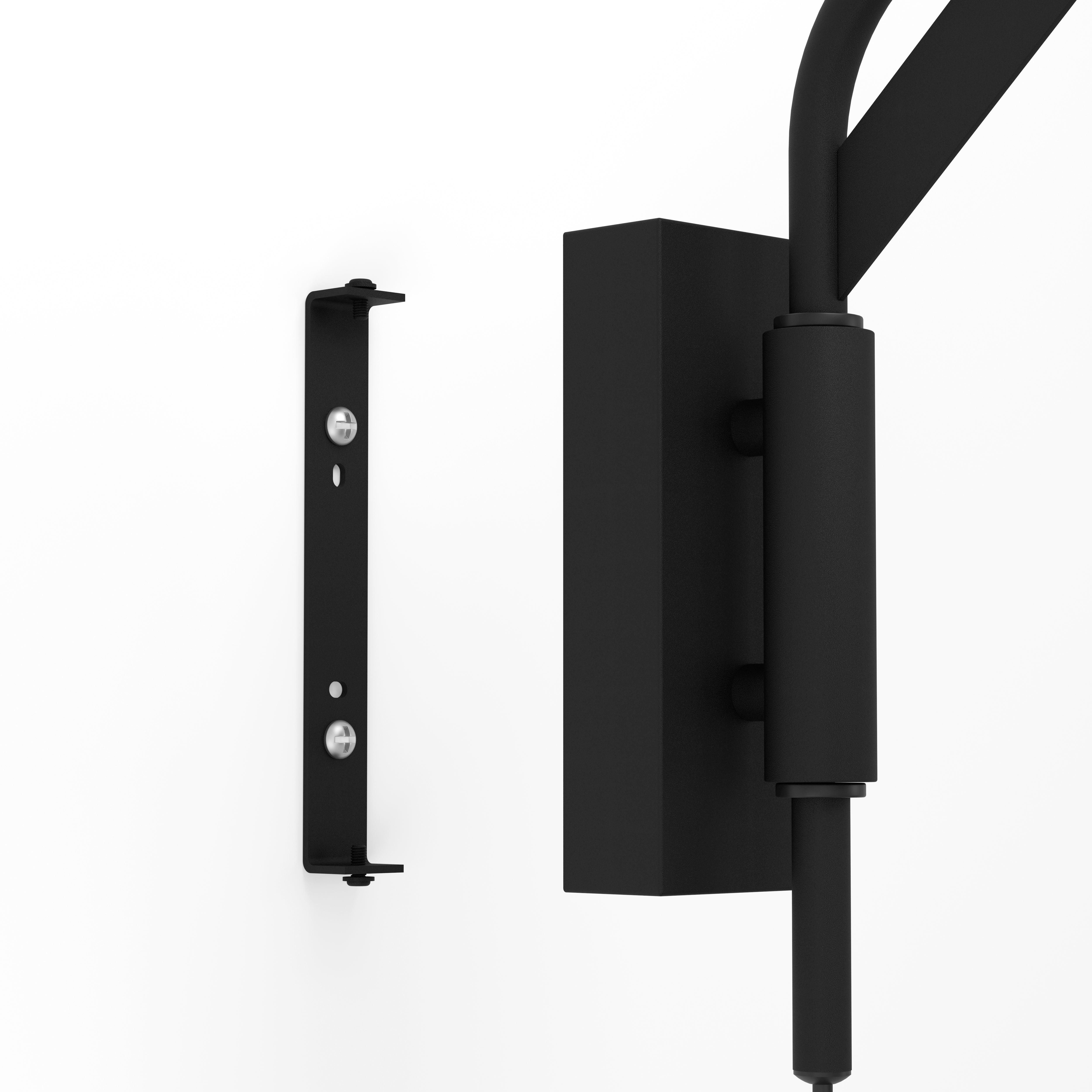 eglo loreto black metal wall light living room close up