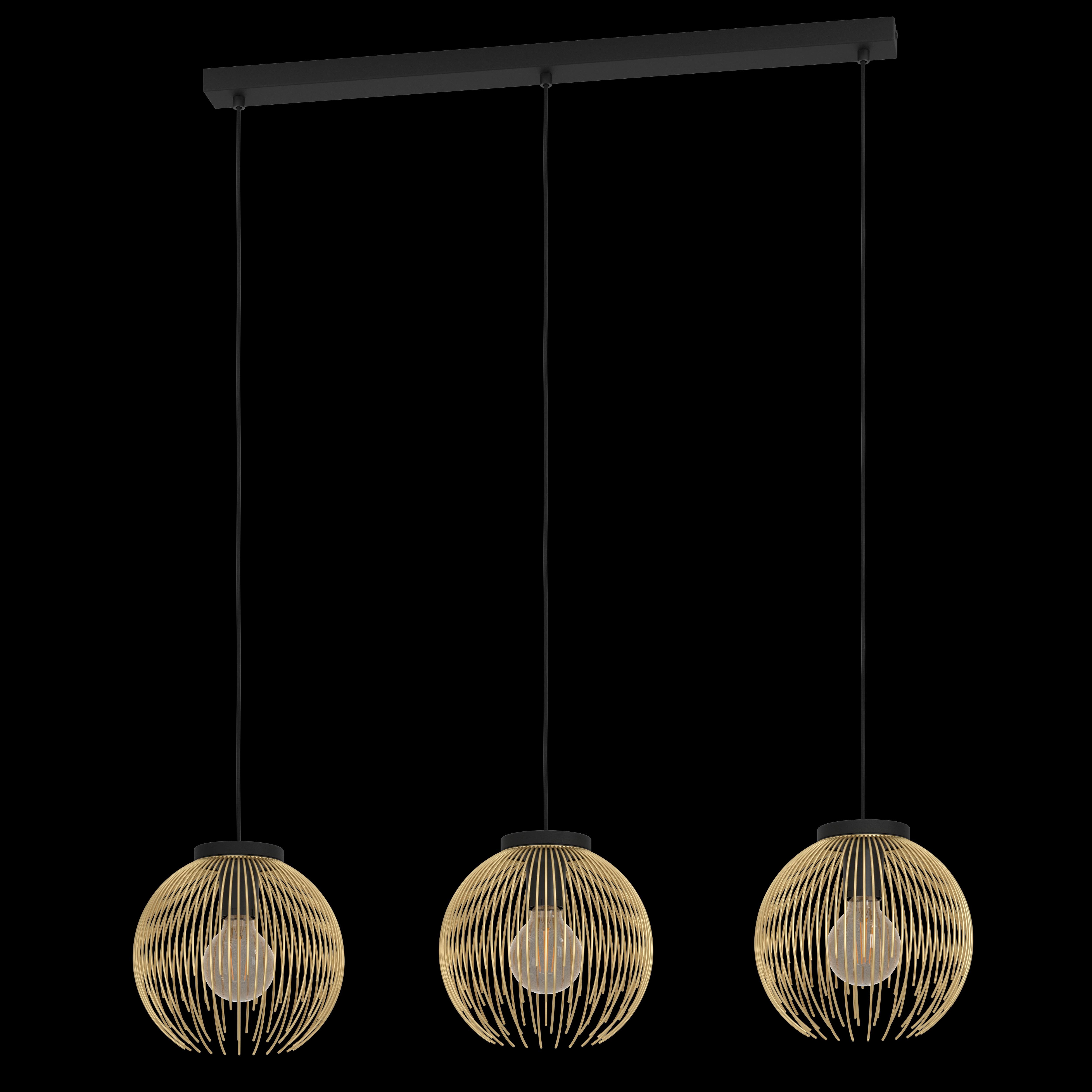 eglo venezuela 3 light gold wire ceiling pendant living room image