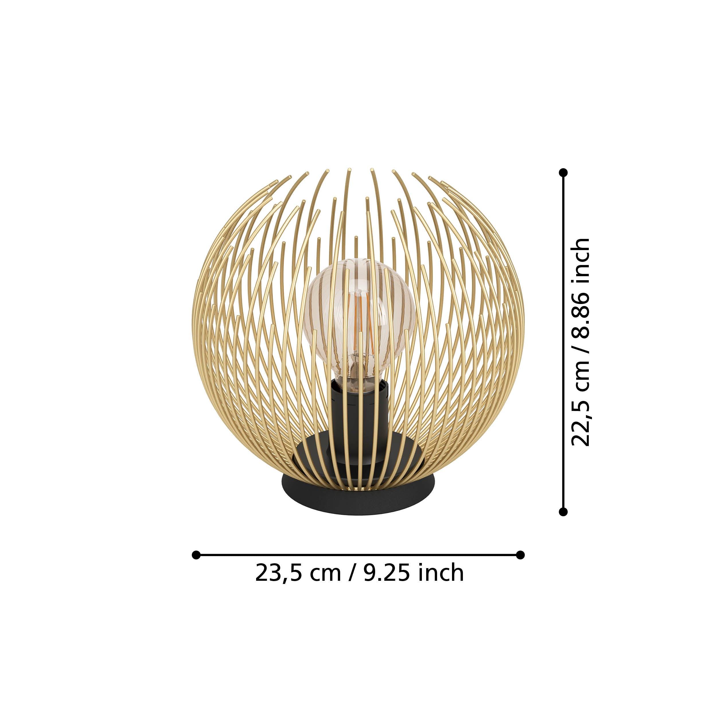 eglo venezuela gold wire shaded table lamp living room close up