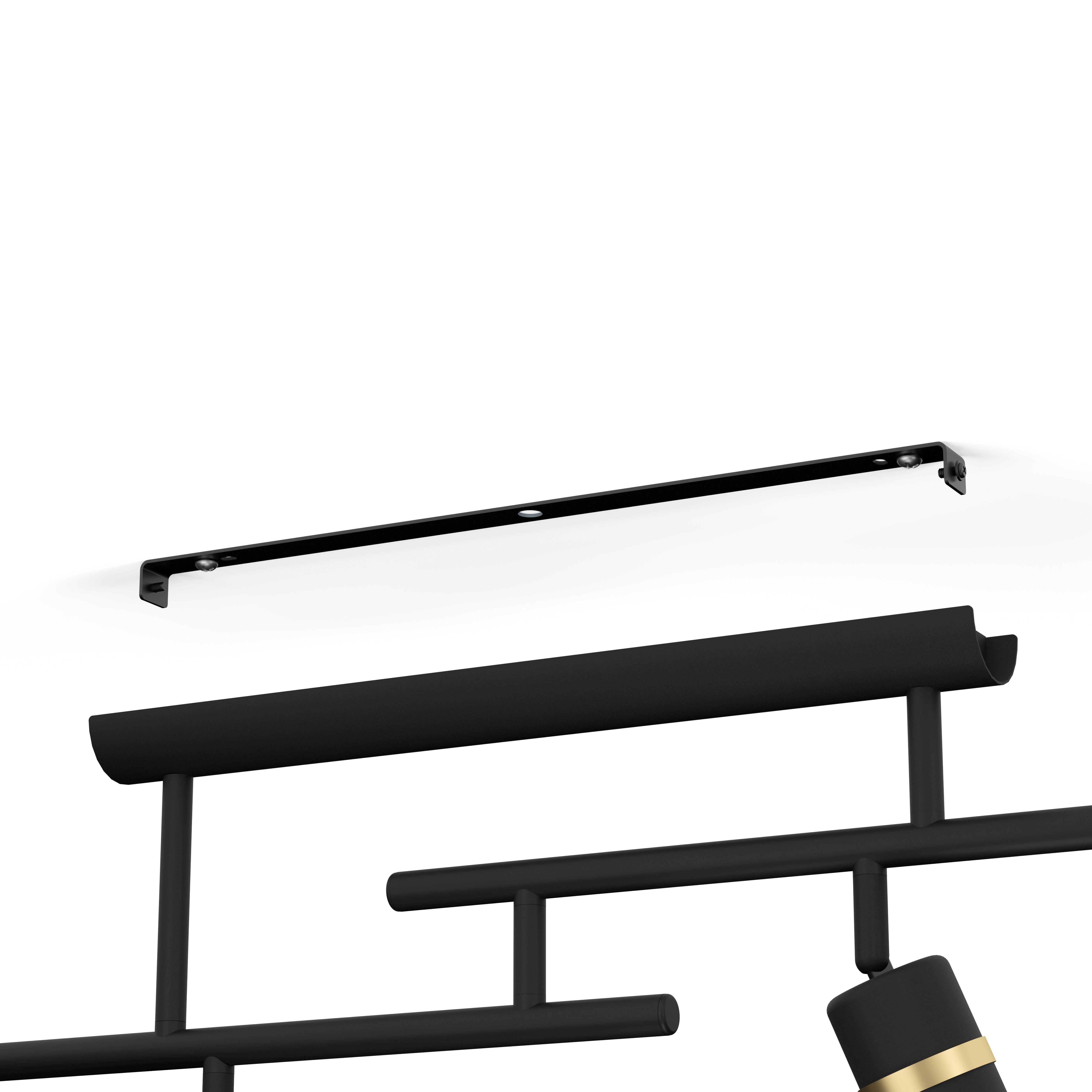 eglo lurone black brass 4 light bar semi flush Kitchen Lighting Close Up