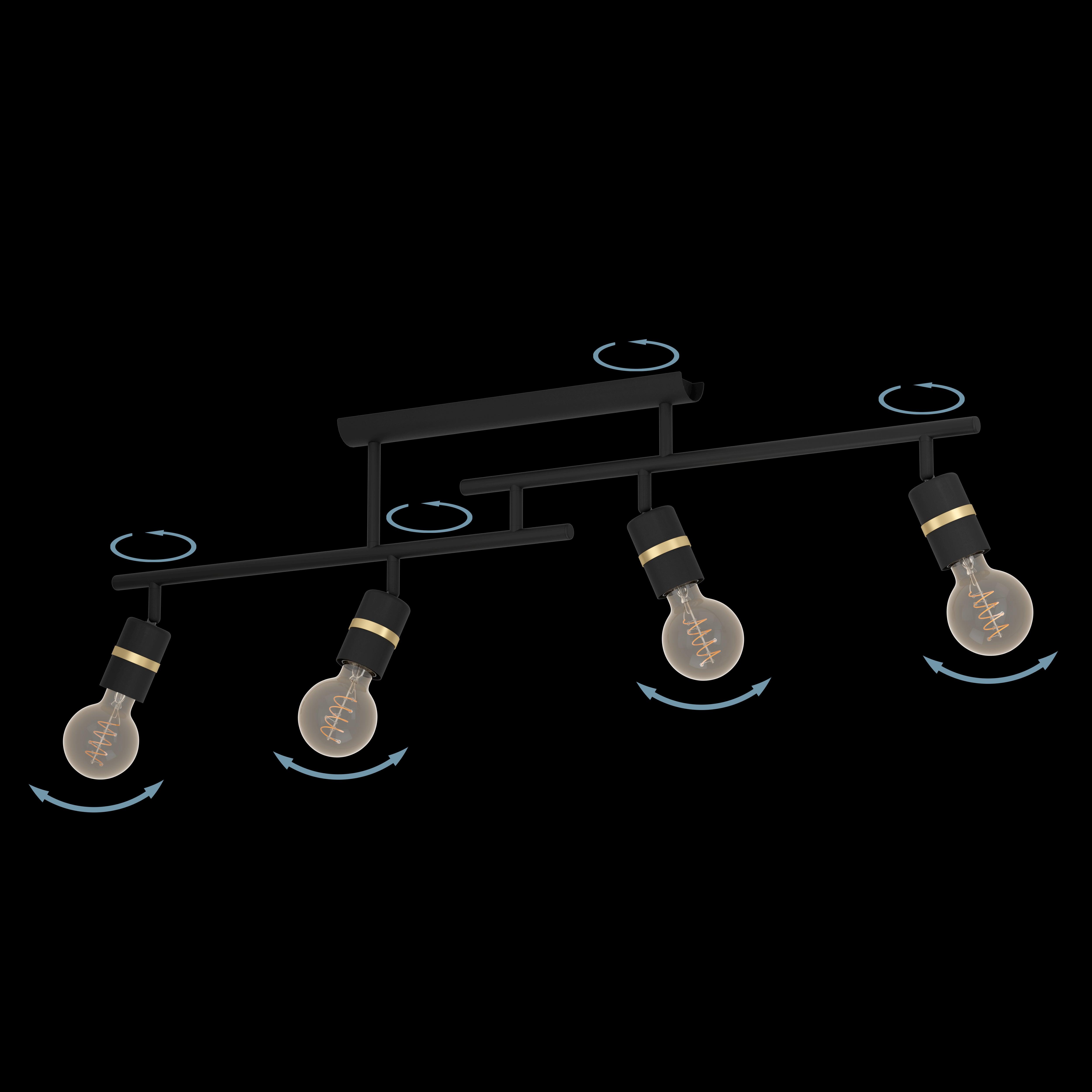 eglo lurone black brass 4 light bar semi flush kitchen lighting 