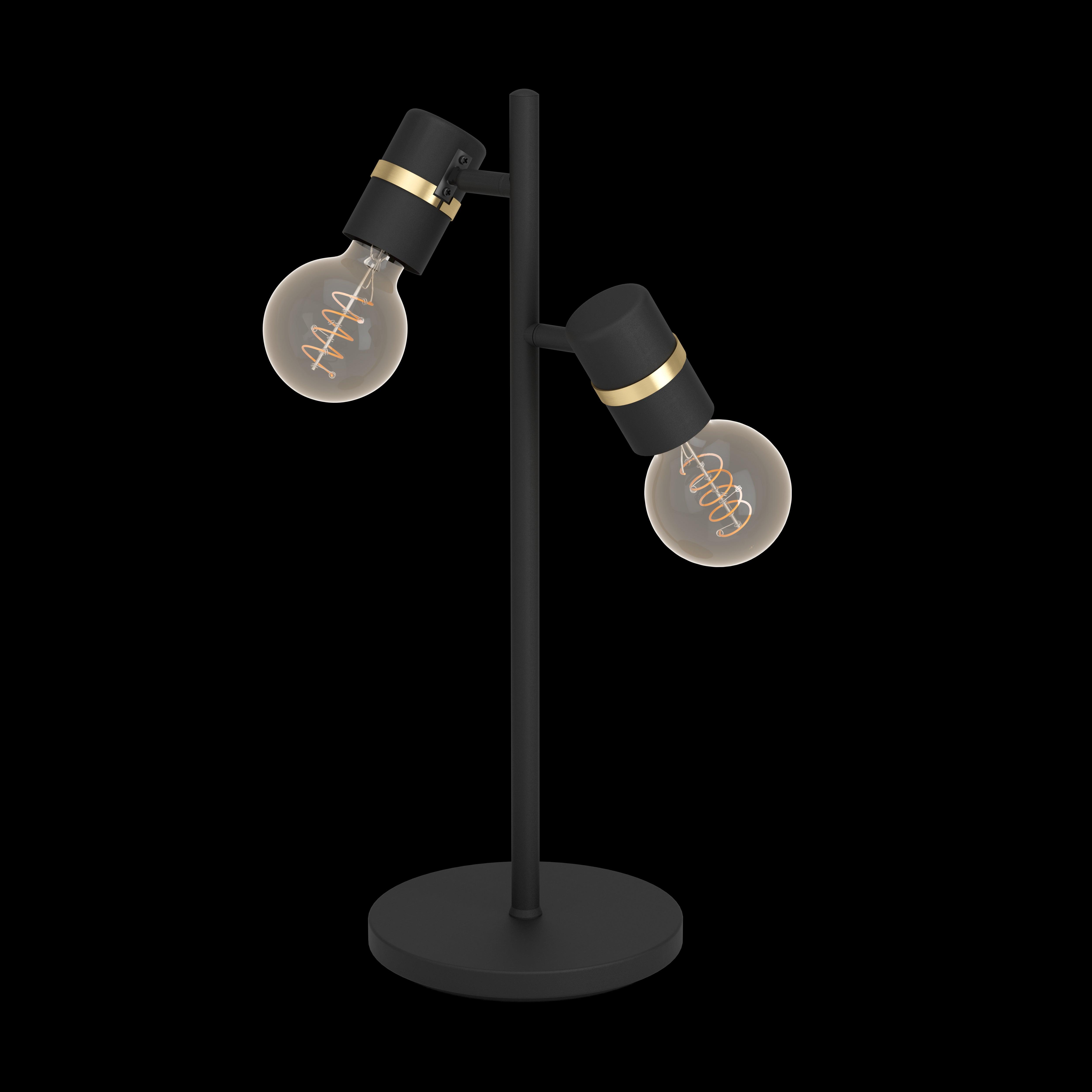 eglo lurone 2 light black brass table lamp living room image