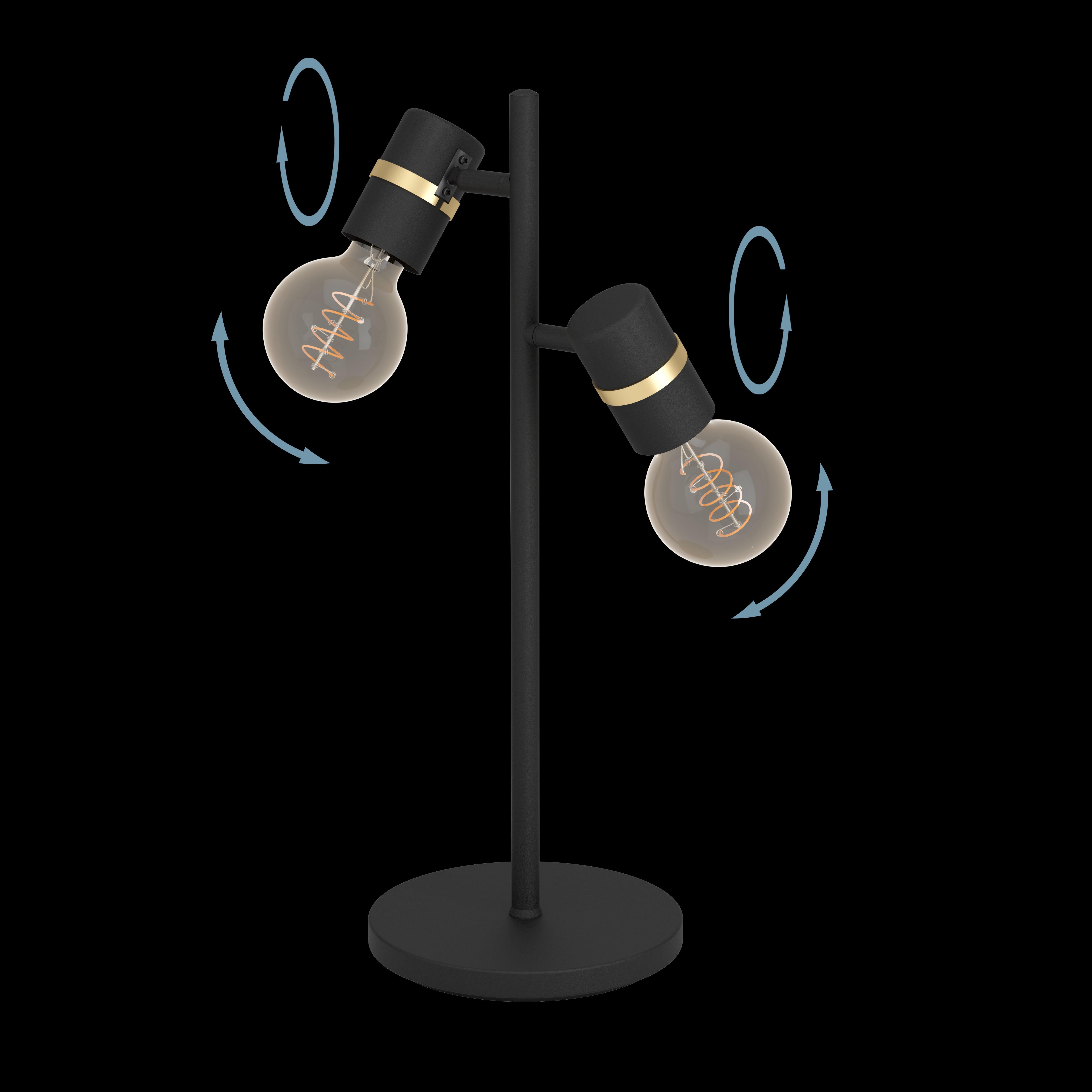 eglo lurone 2 light black brass table lamp kitchen lighting 