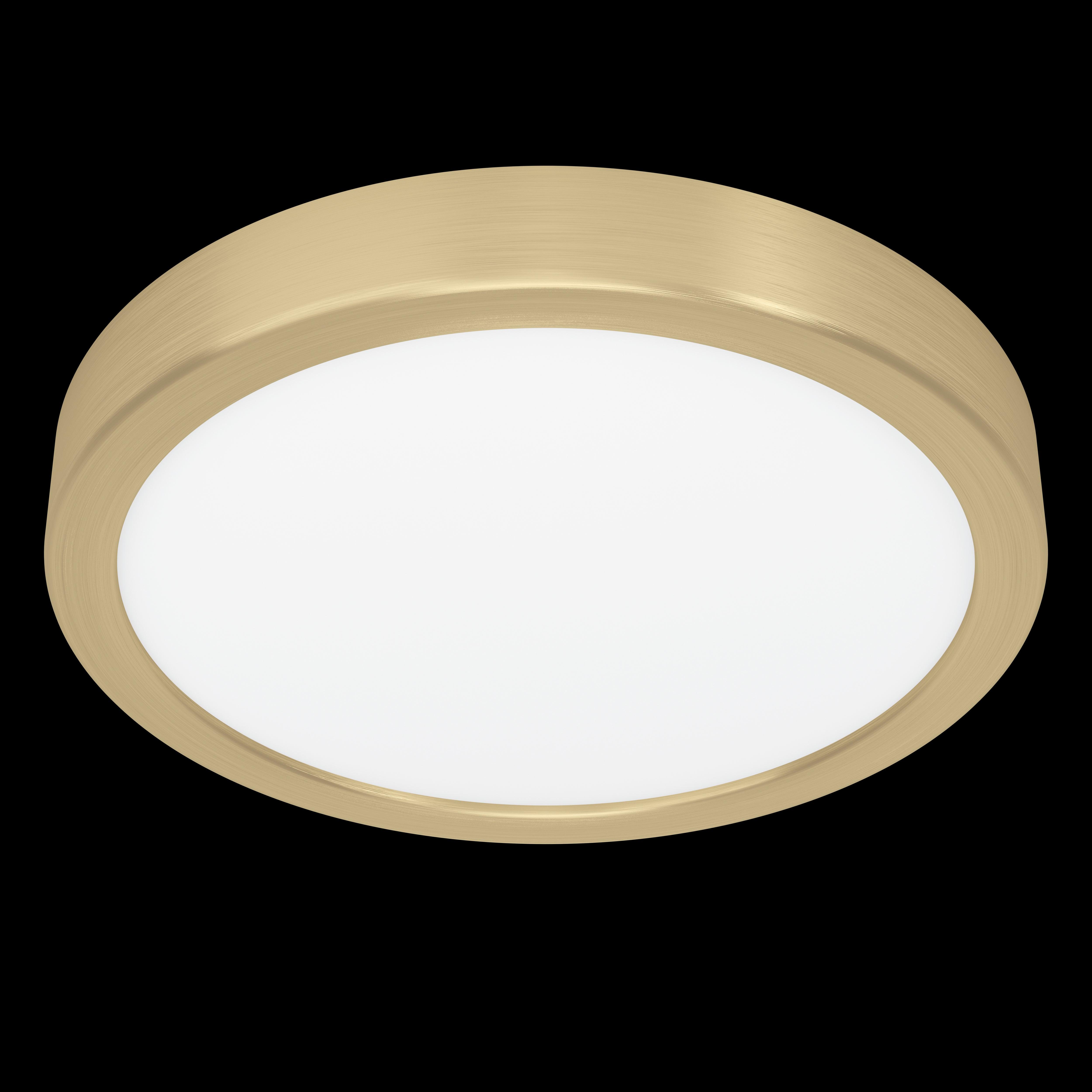 eglo fueva 5 brass led round flush ceiling light 21cm living room image