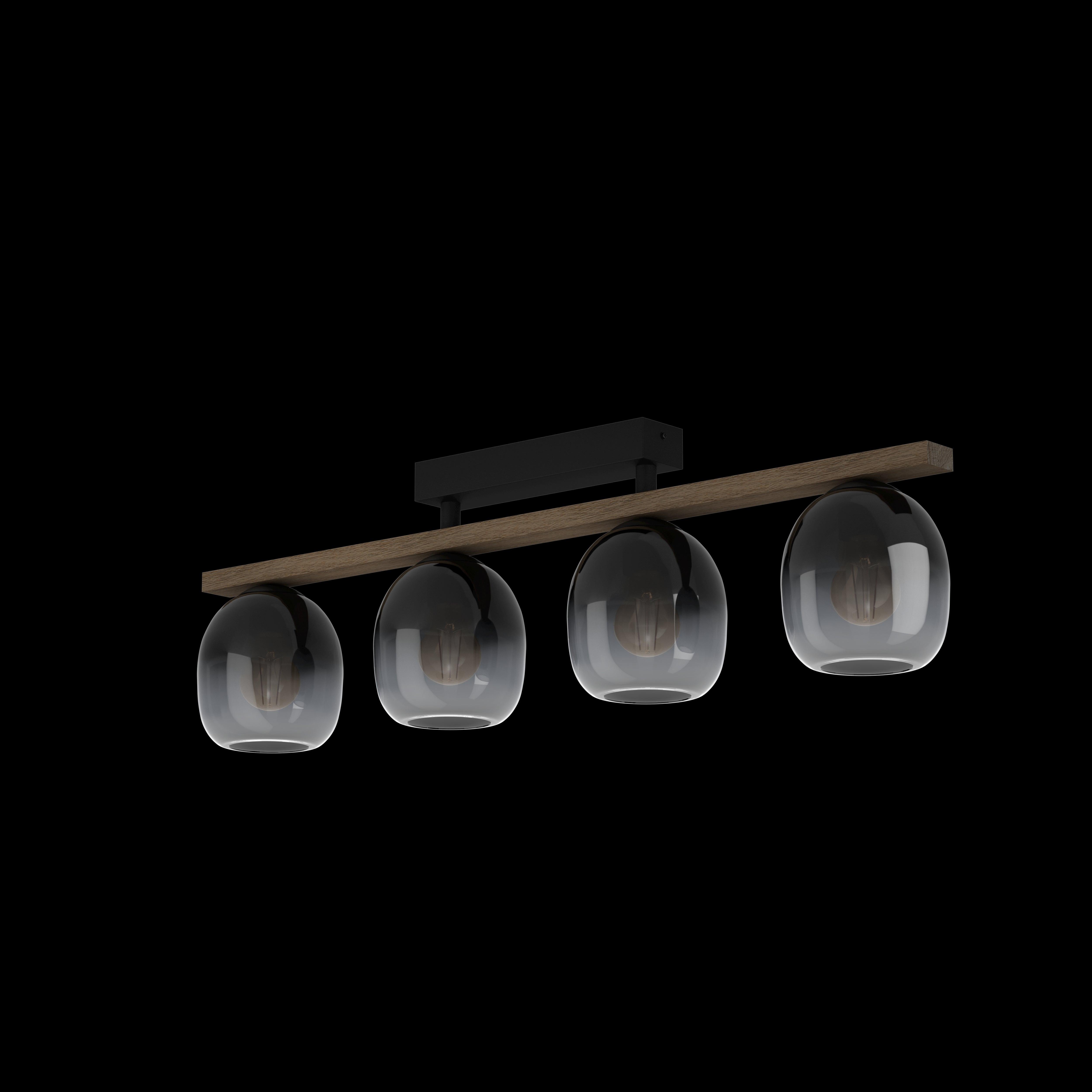 eglo filago walnut brown 4 light bar pendant glass shades living room image