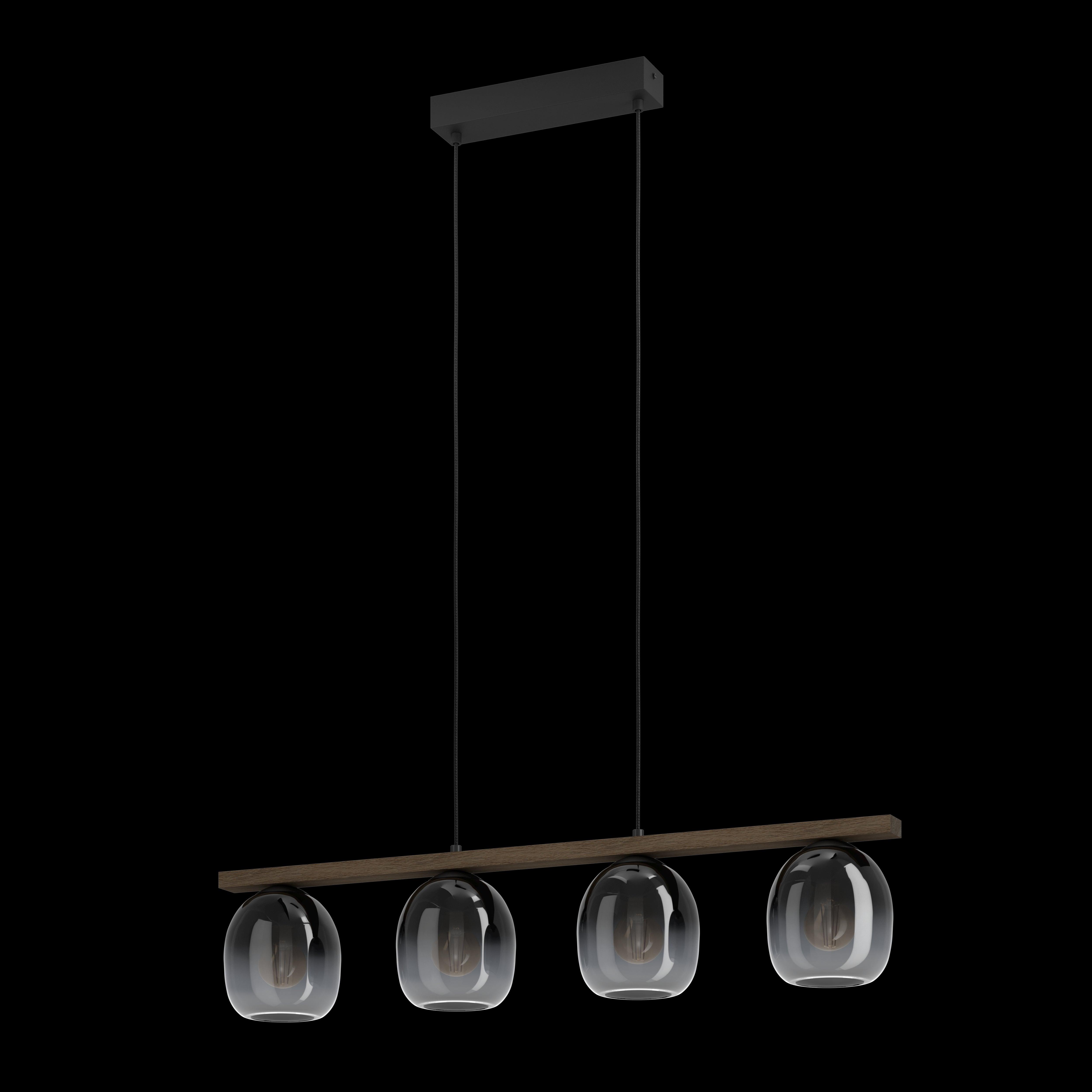 eglo filago 4 light wood beam glass shade pendant living room image