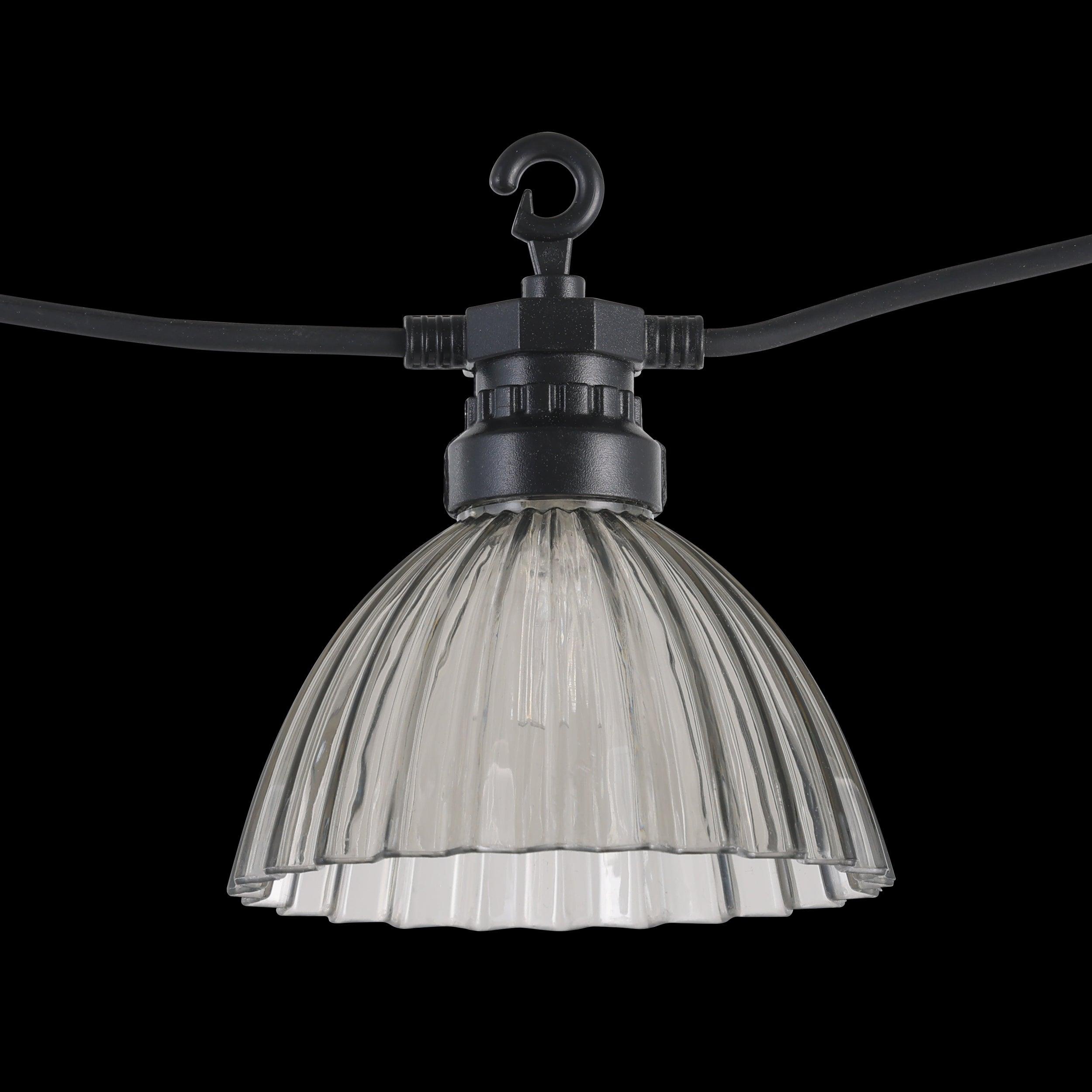 eglo cubone 12 light clear black shaded festoon party set ip44 Kitchen Lighting Close Up