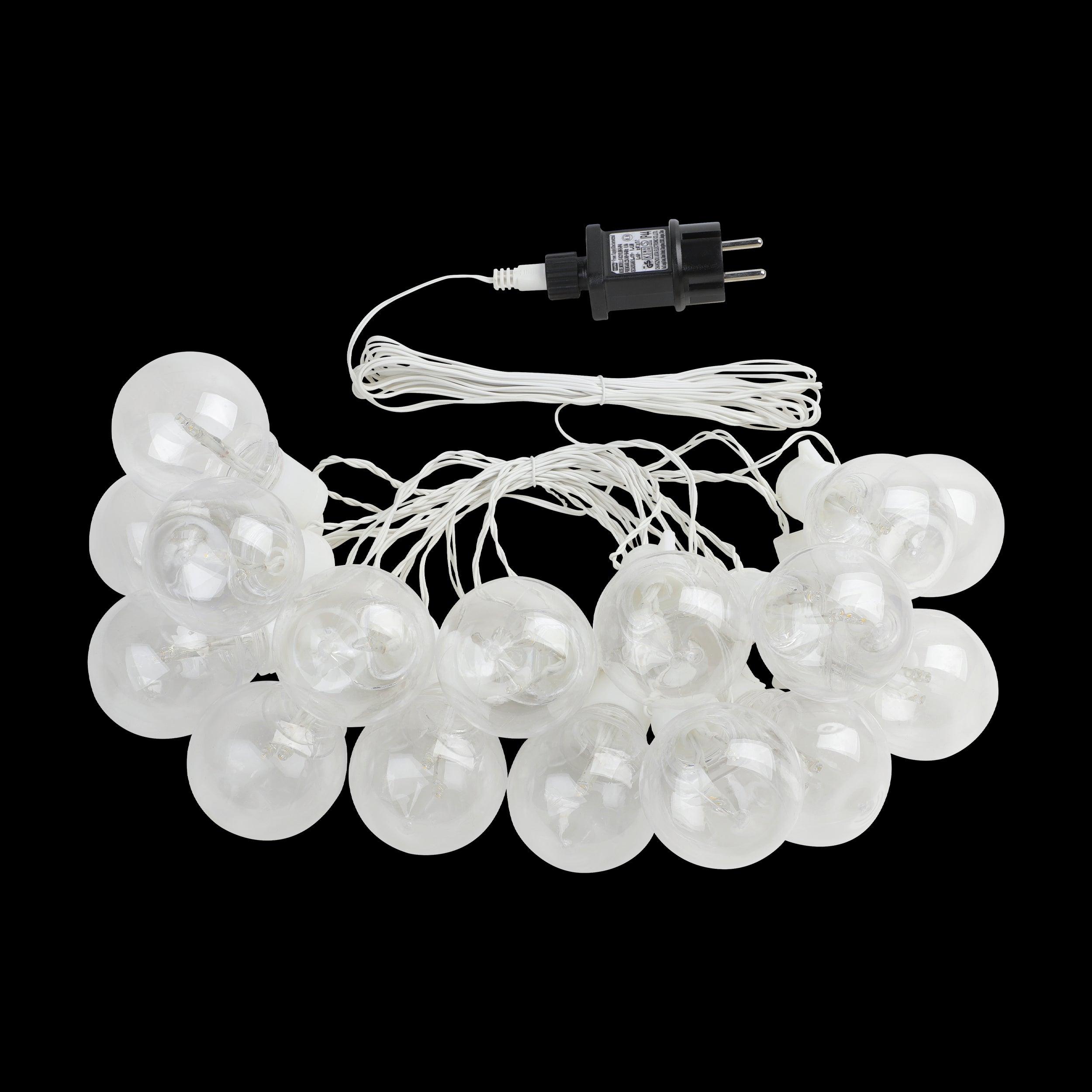 eglo partaj 16 light white clear bulb festoon party set ip44 kitchen lighting 