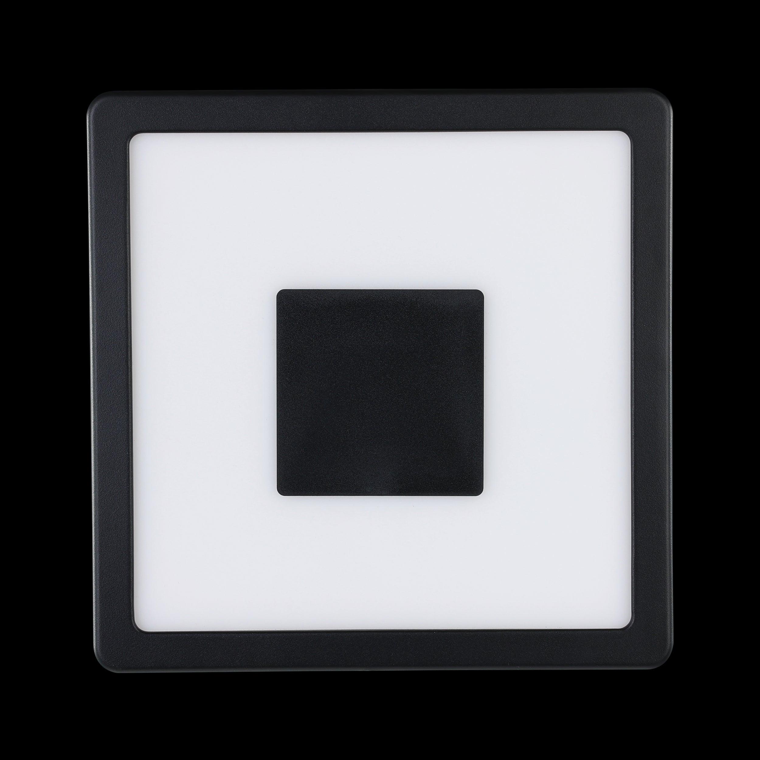 eglo iphias 2 black led square outdoor flush ceiling light living room close up