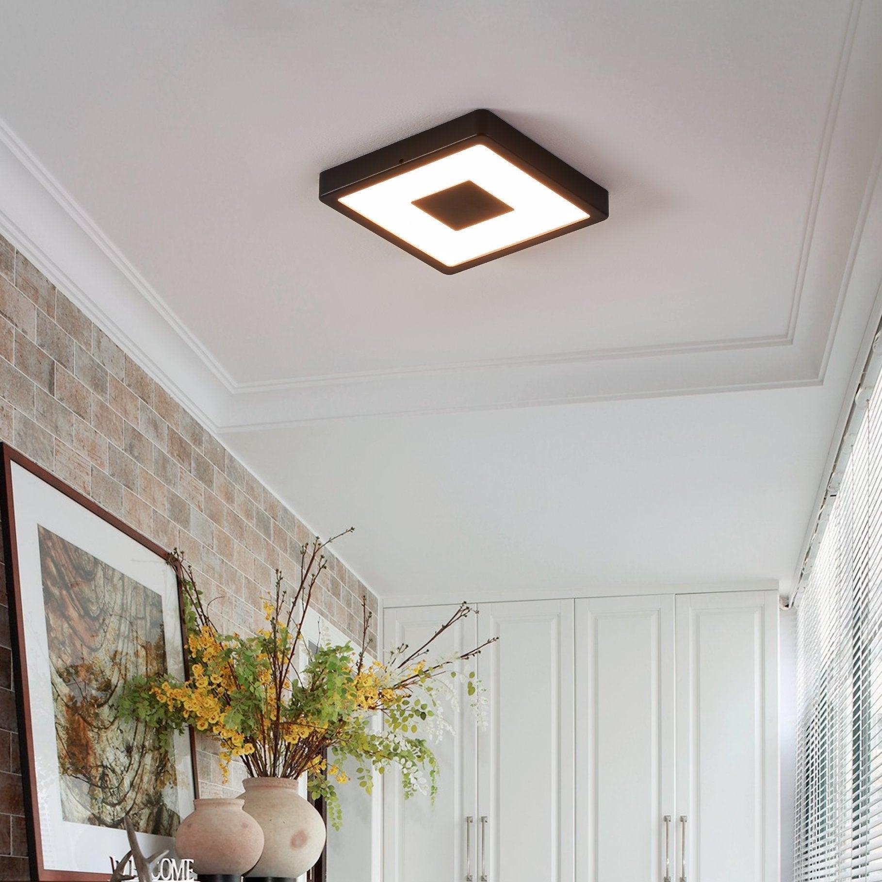 eglo iphias 2 black led square outdoor flush ceiling light