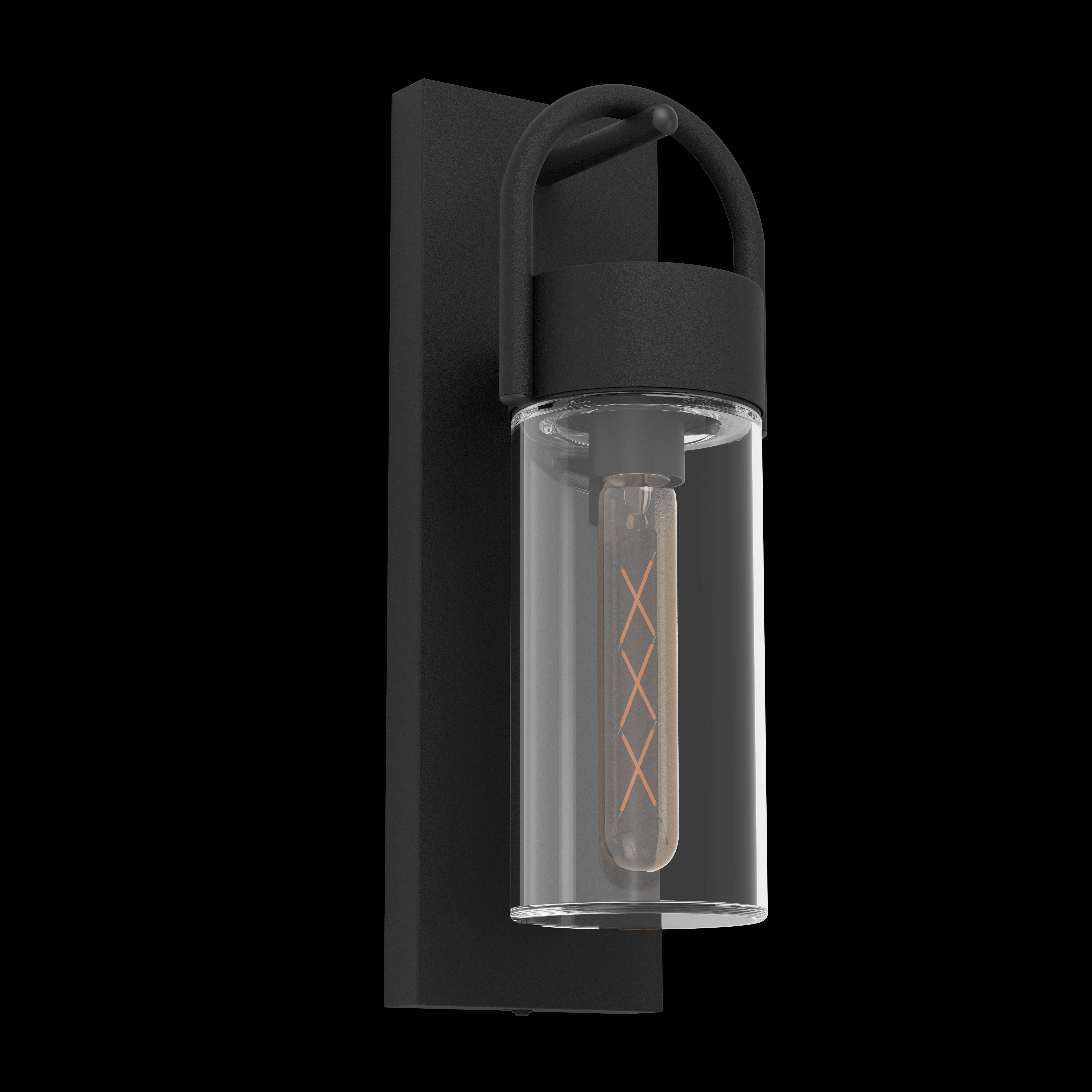 eglo carraro black outdoor wall light clear shade living room image