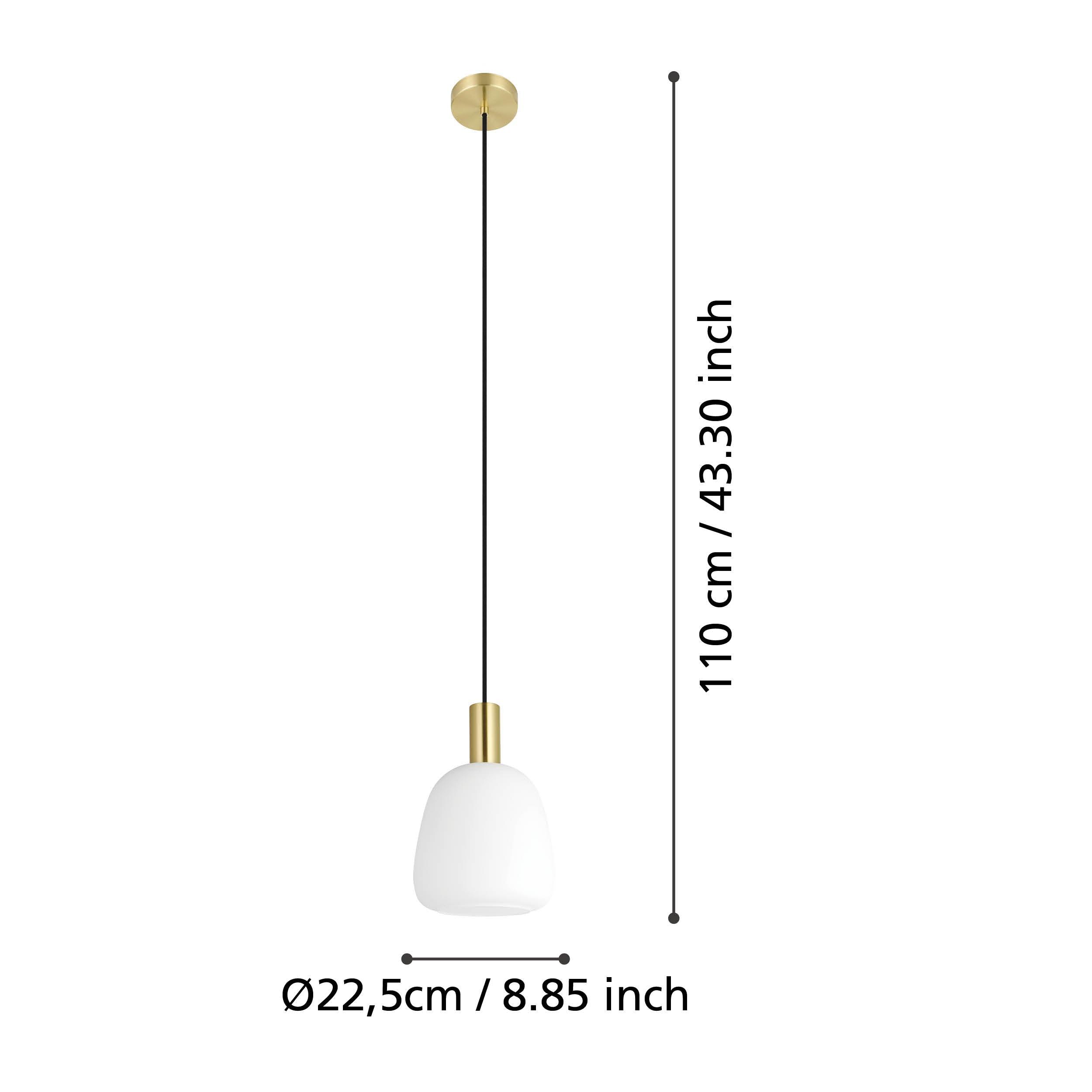 eglo manzanares opal glass brass ceiling pendant kitchen lighting 