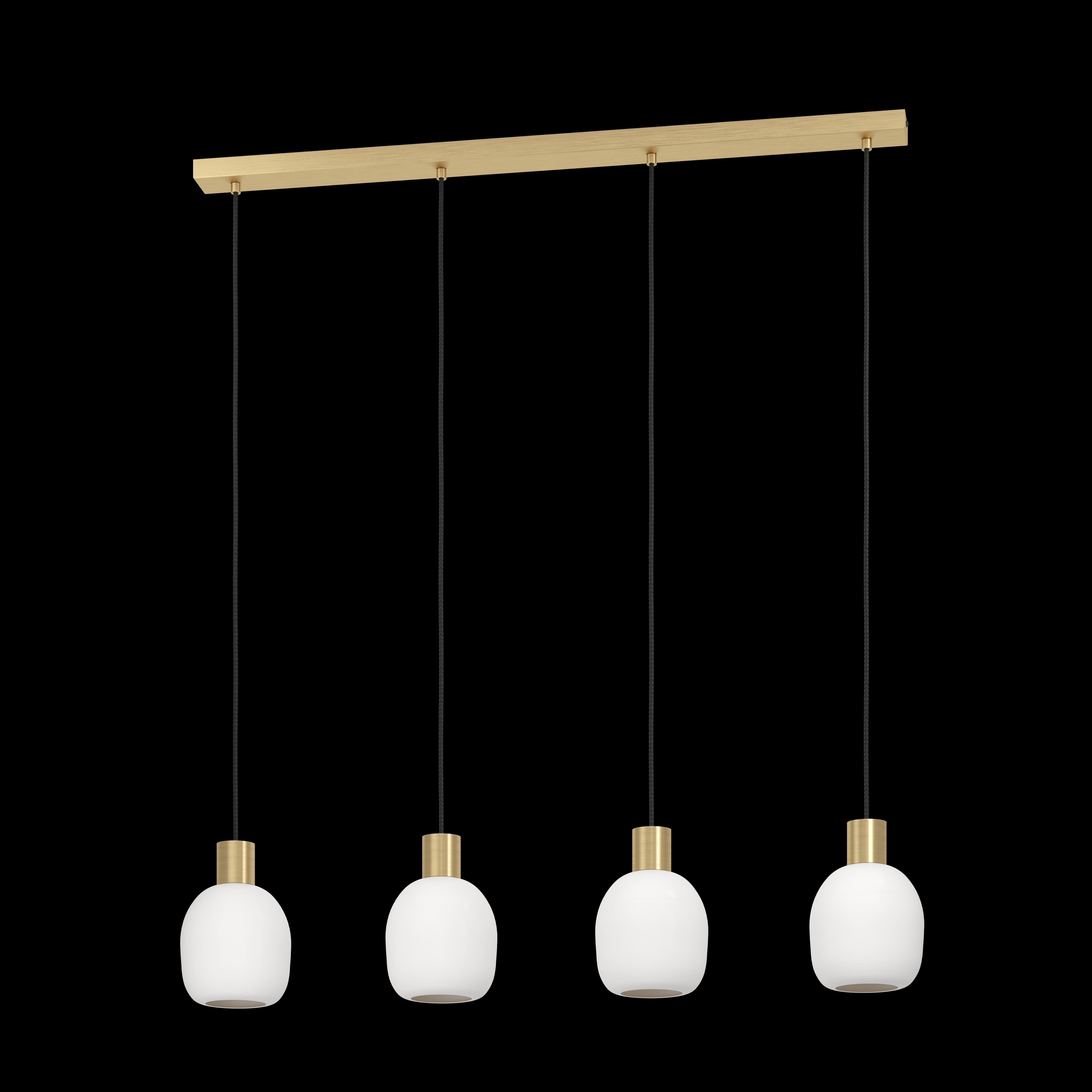 eglo manzanares 4 light opal glass brass ceiling pendant living room image