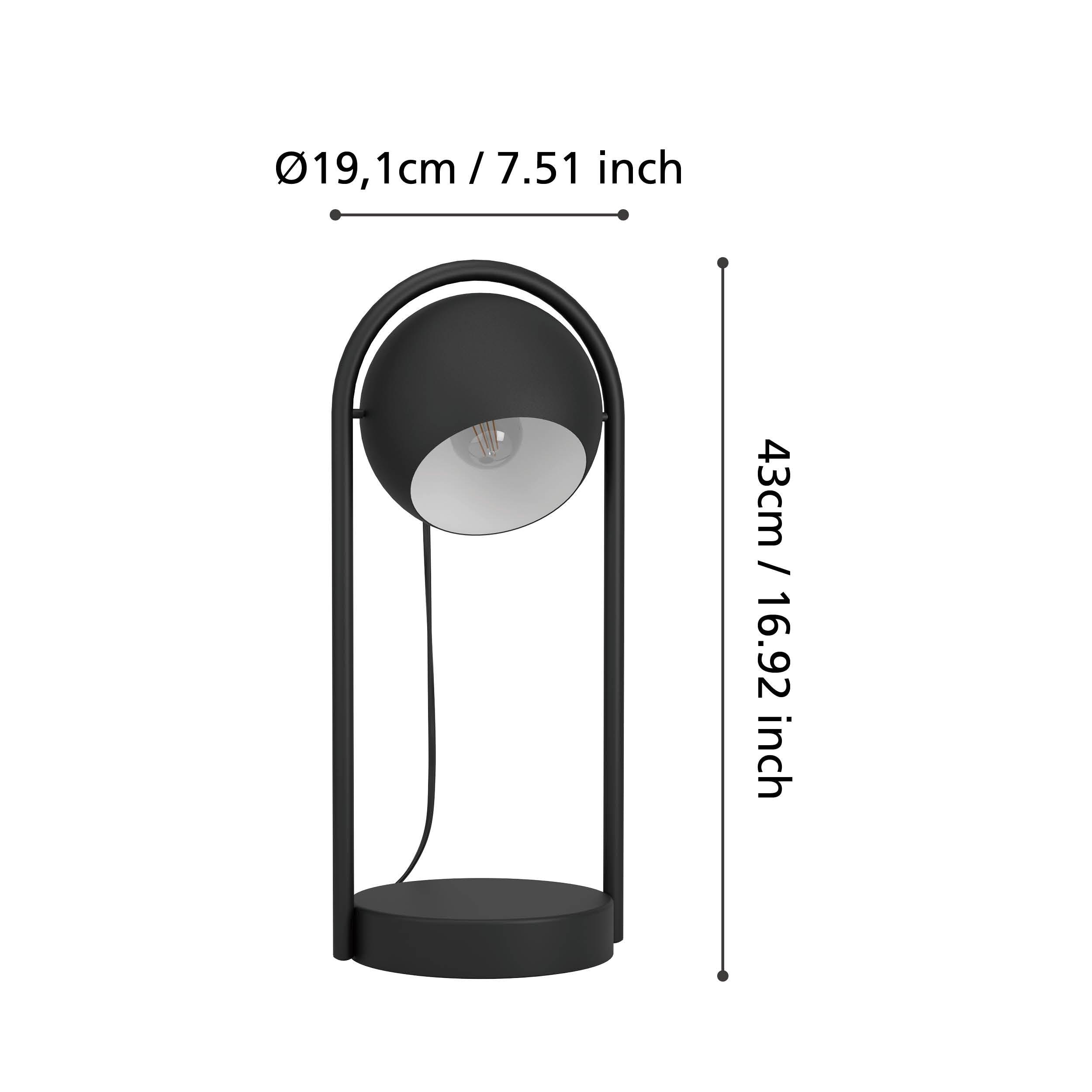 eglo murnia black metal table lamp kitchen lighting 