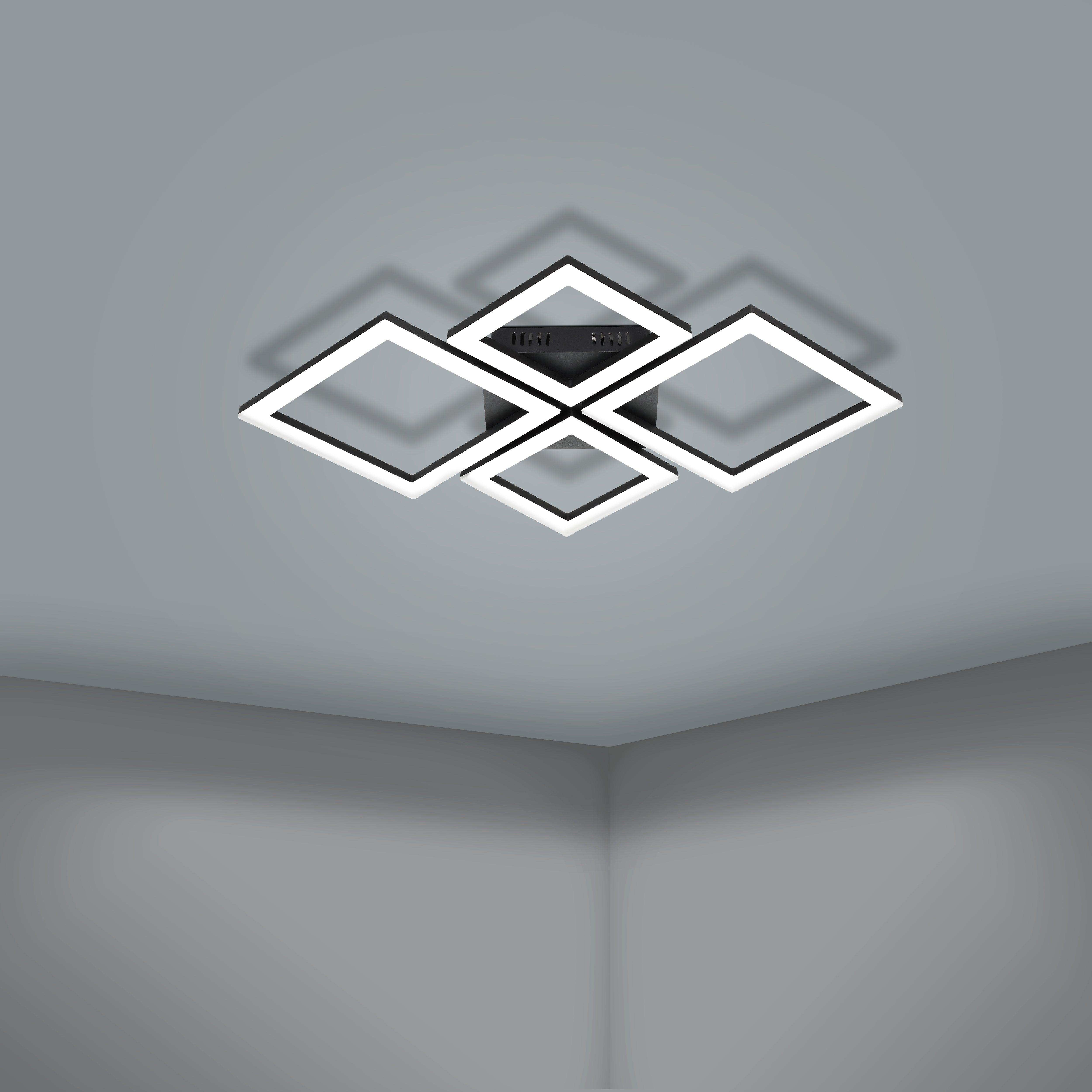 eglo connect paranday z smart led black white flush 4 square design kitchen lighting 