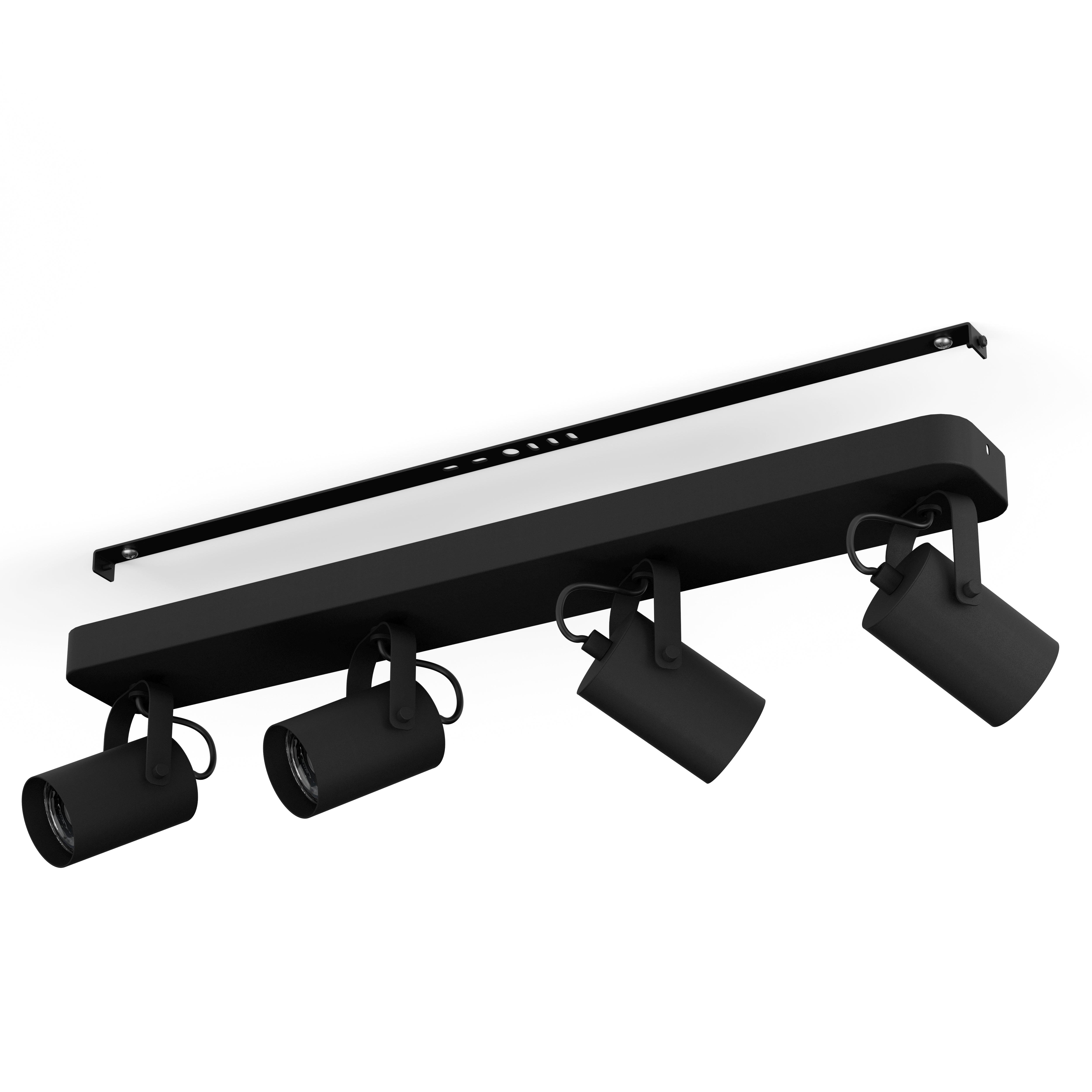 eglo sorego 4 light bar spotlight living room close up