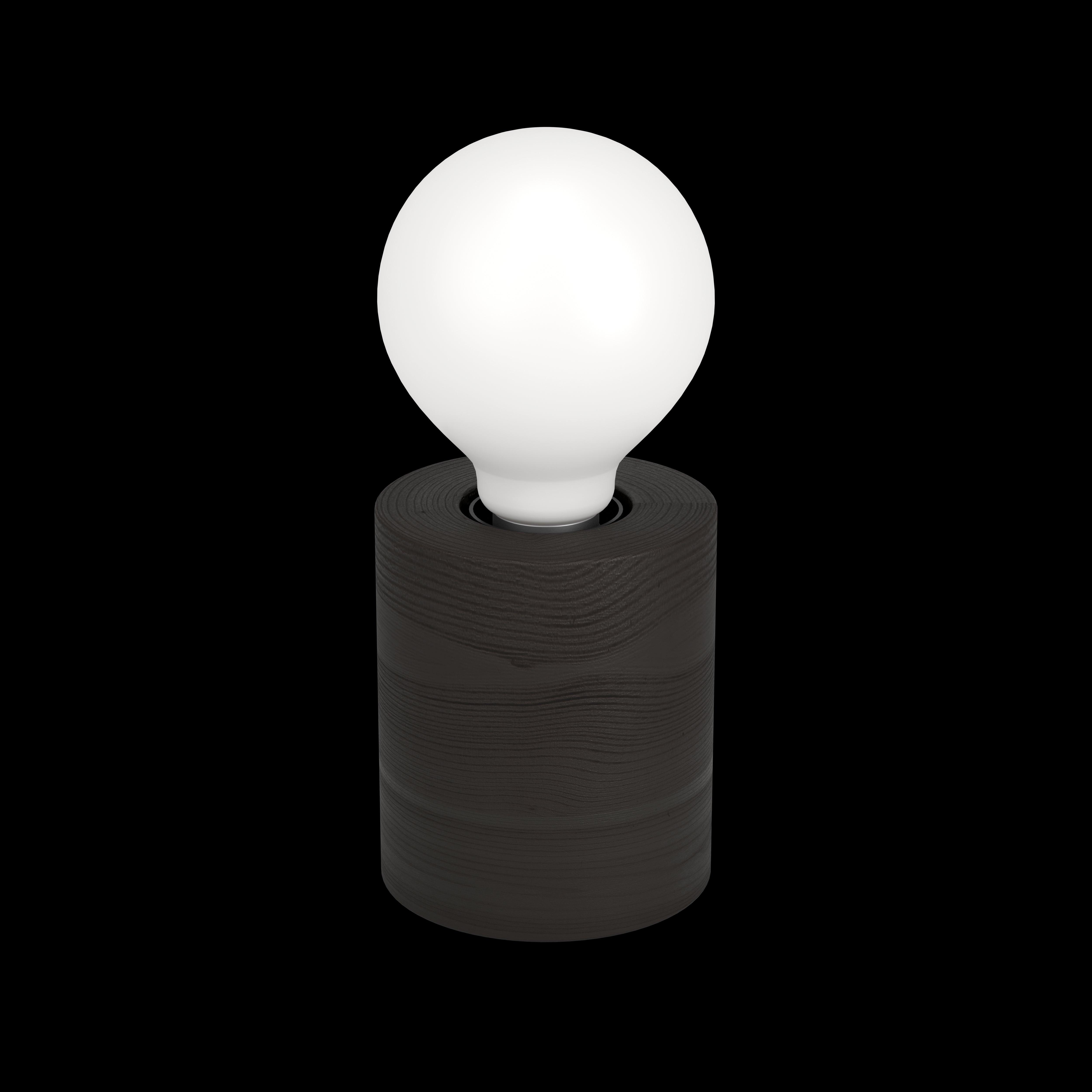 eglo turialdo 1 black wood cylinder table lamp living room close up