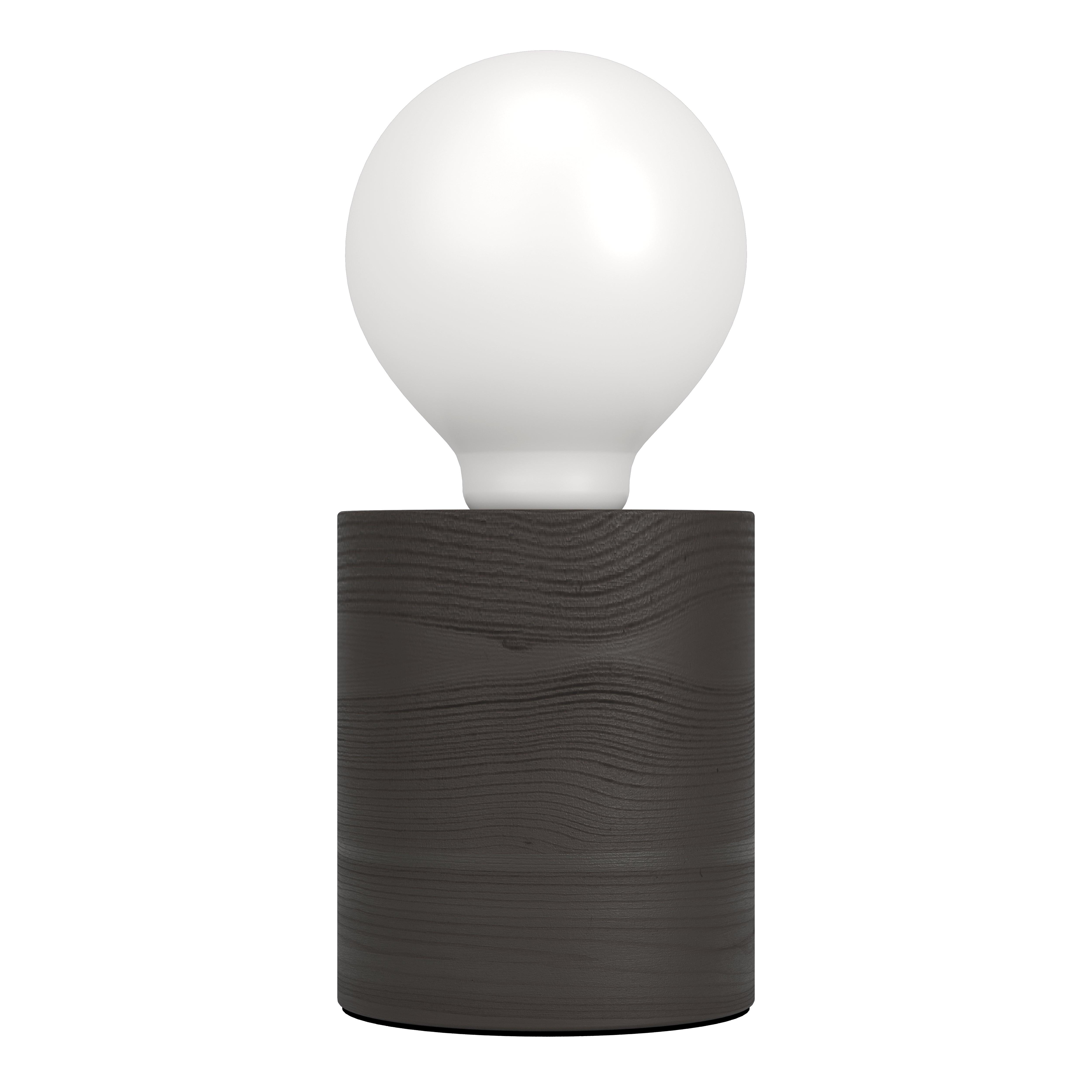 eglo turialdo 1 black wood cylinder table lamp living room image