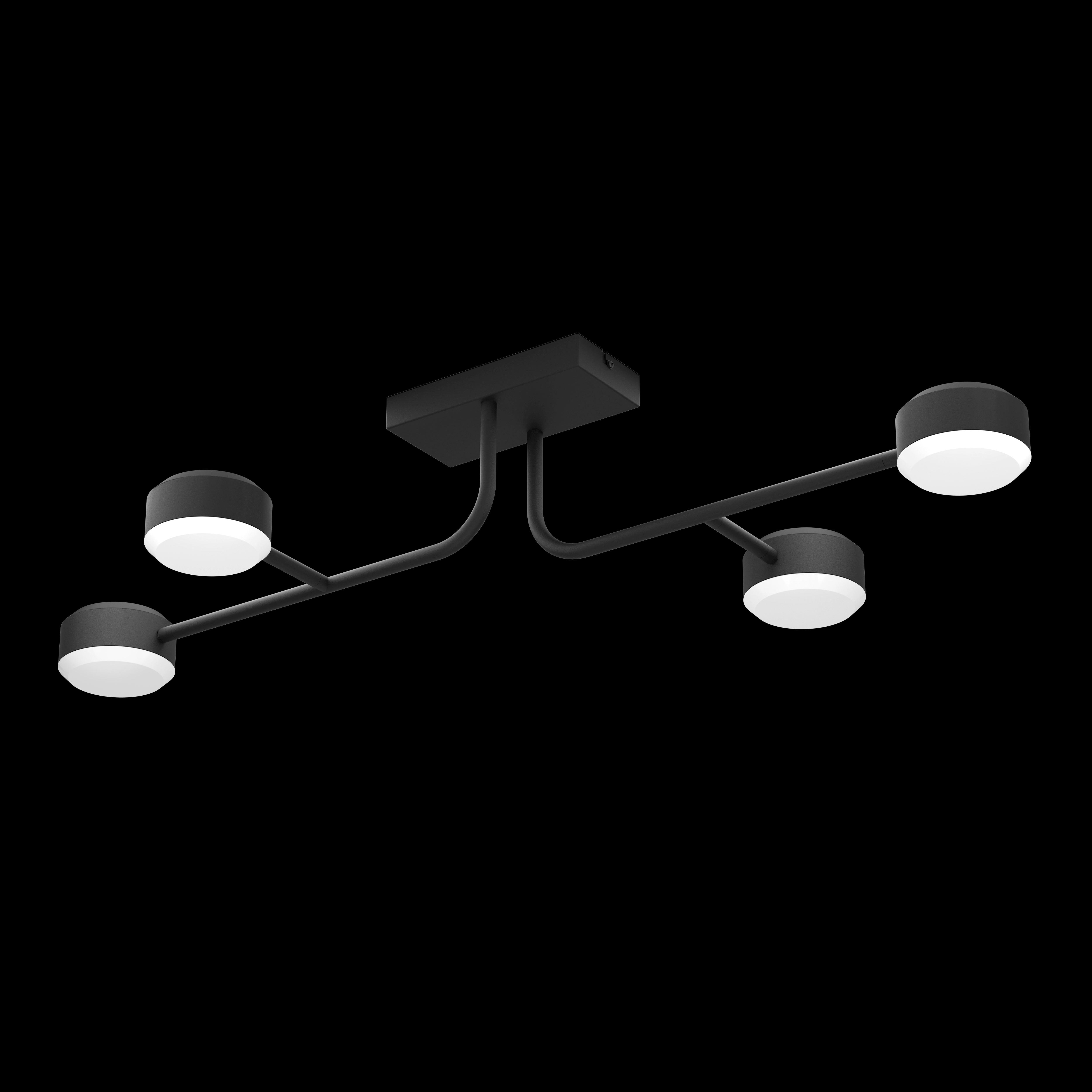 eglo clavellina led black white 4 arm flush living room image
