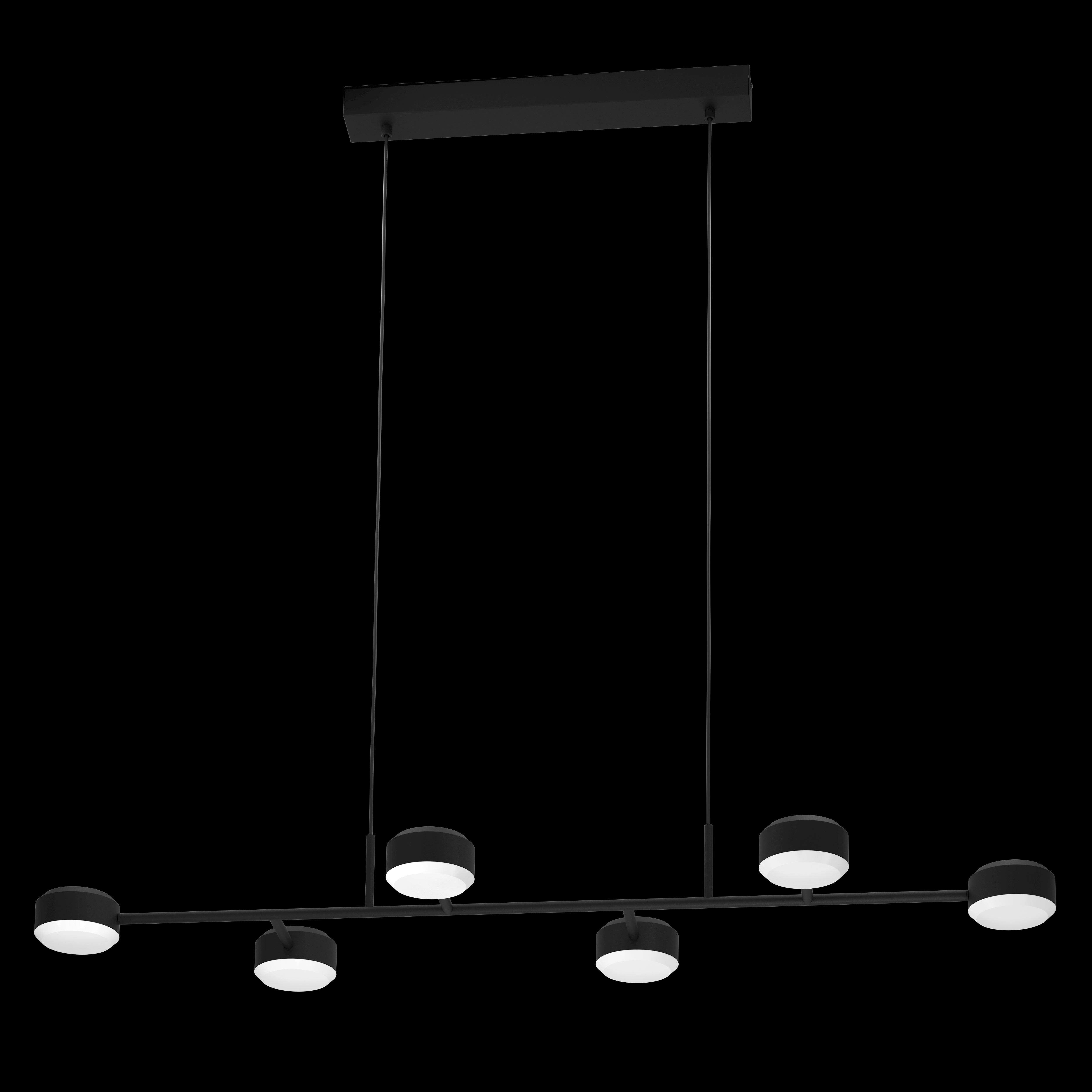 eglo clavellina led 6 light black ceiling pendant living room image