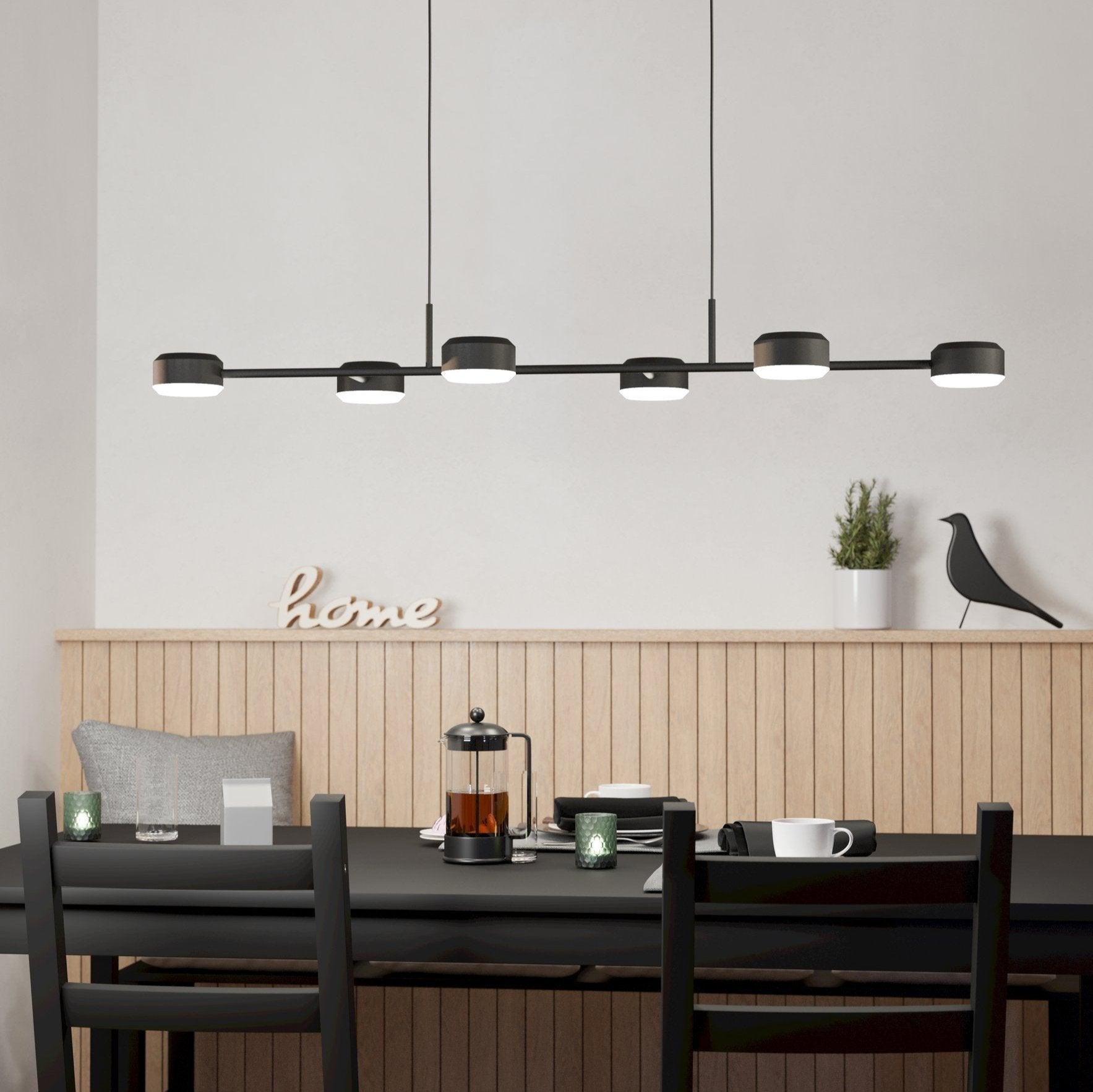 eglo clavellina led 6 light black ceiling pendant