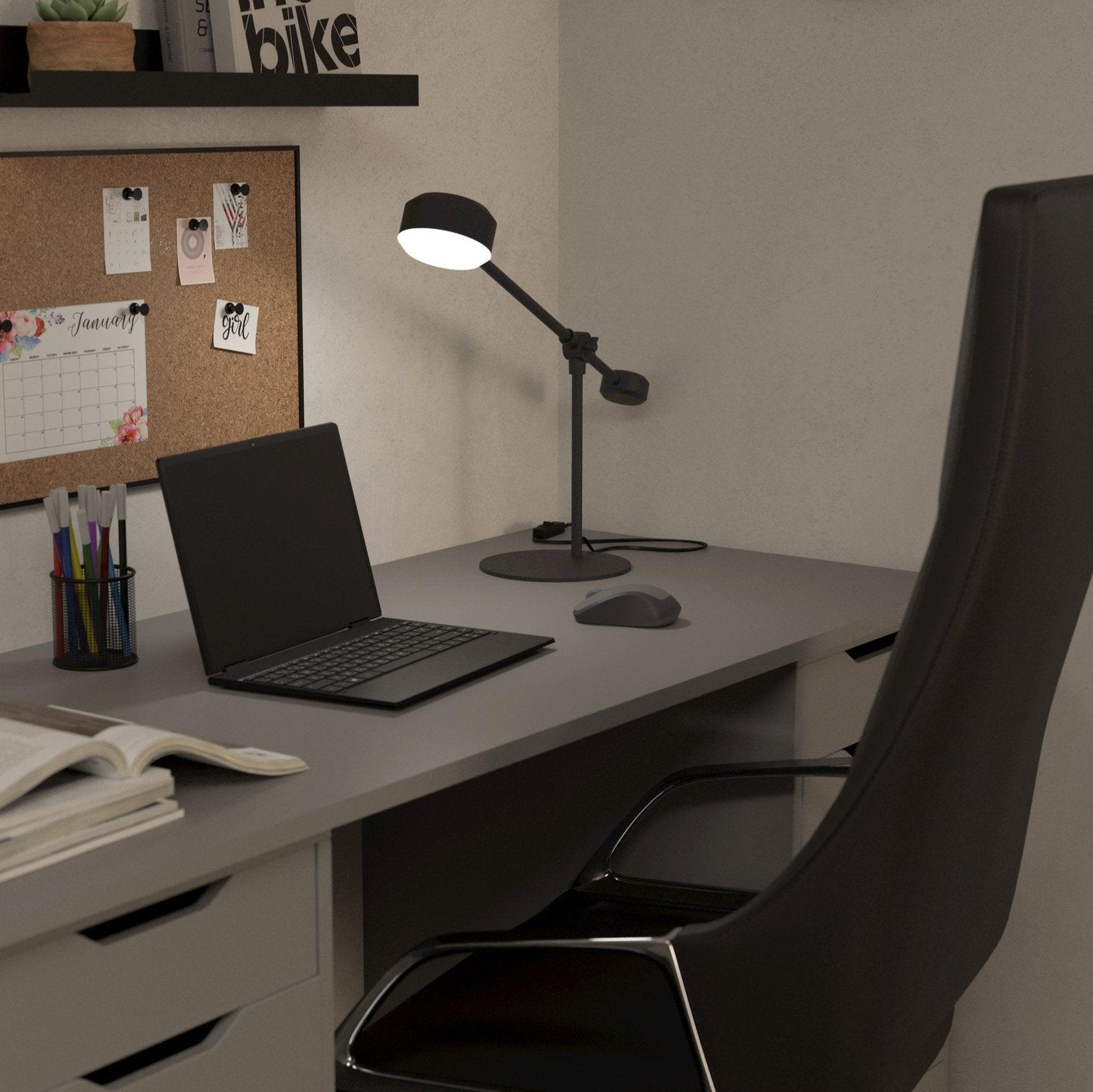 eglo clavellina led black metal hinged table lamp