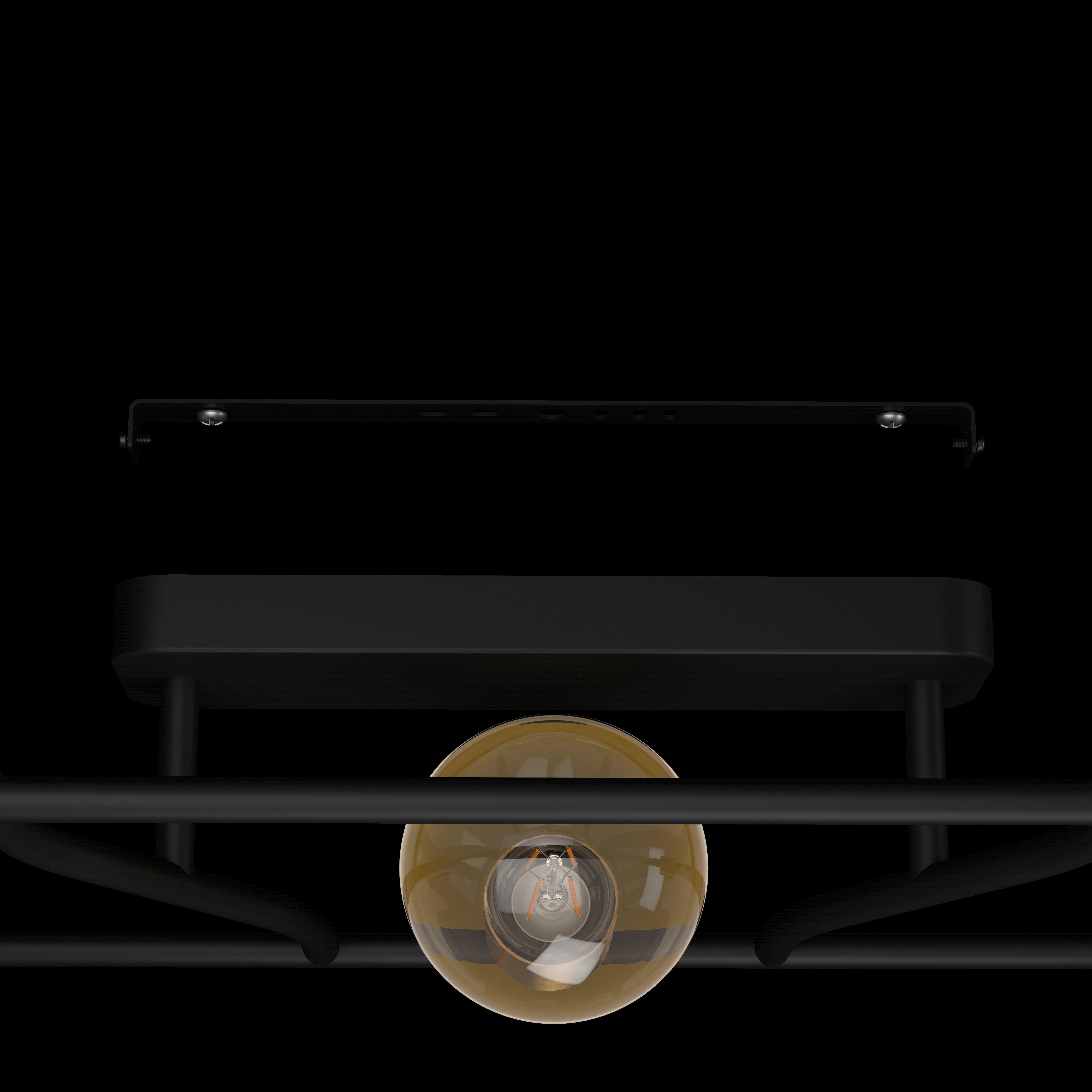 eglo messinaro 3 light black brass ceiling flush kitchen lighting 