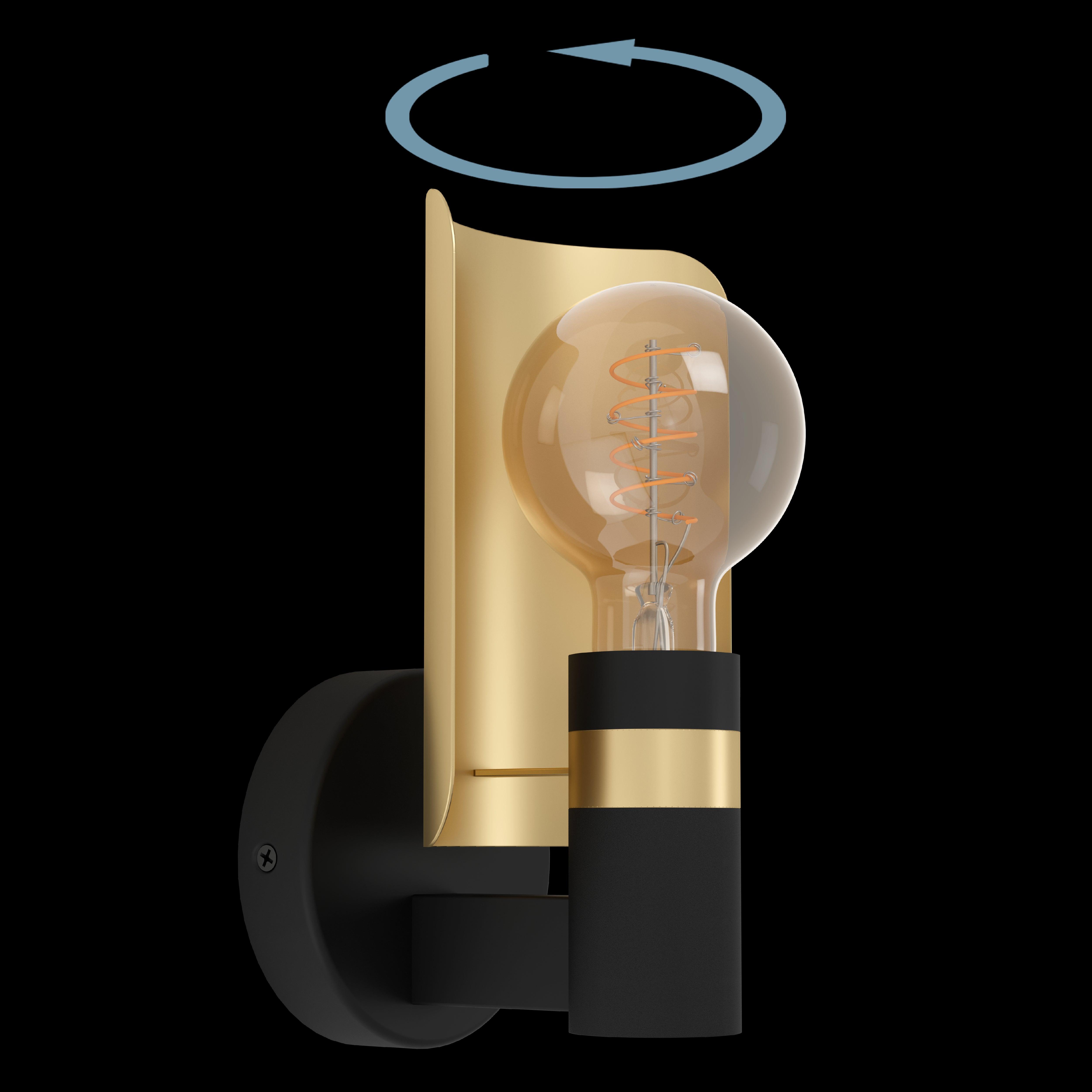 eglo hayes black gold wall light kitchen lighting 