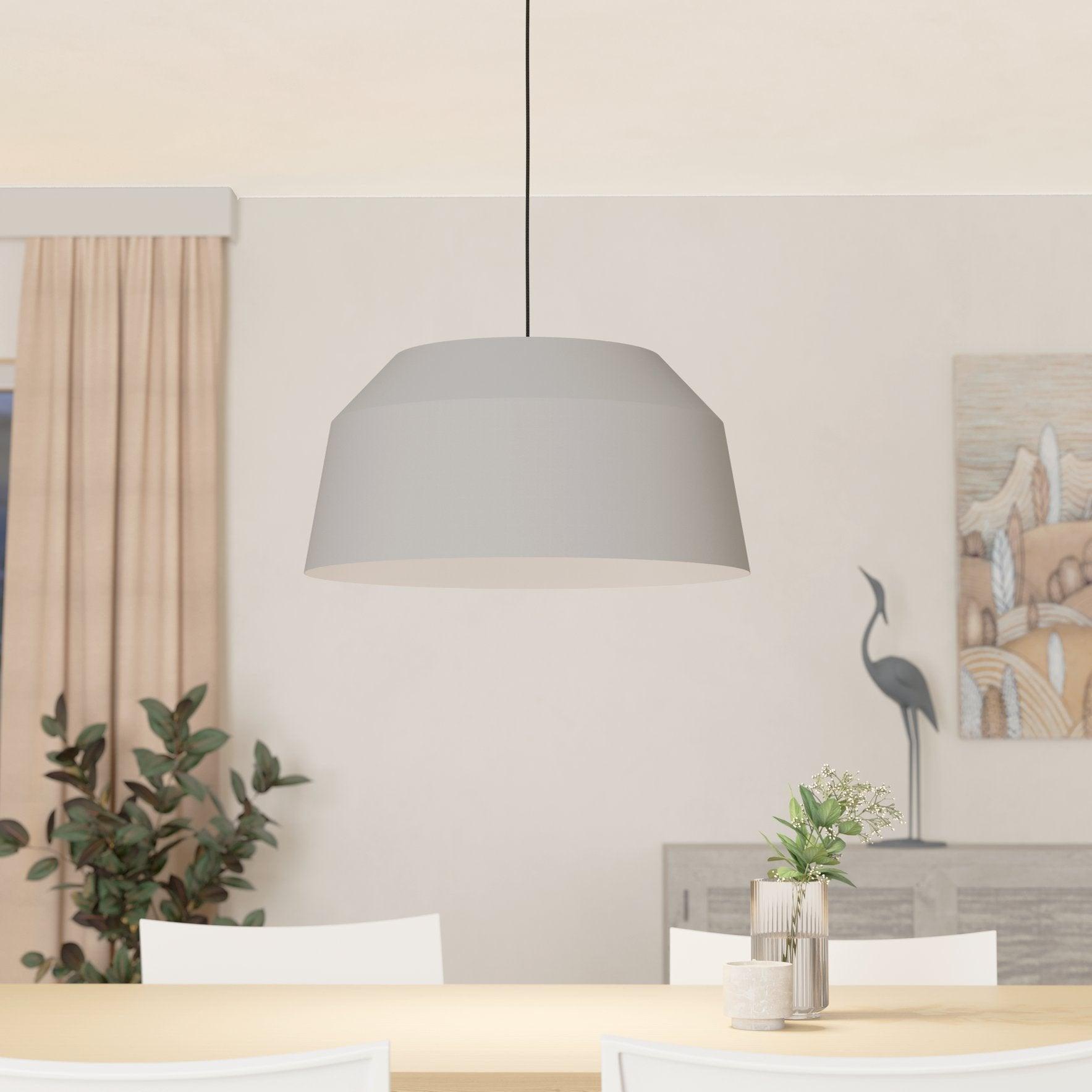 eglo contrisa grey metal angular shade pendant 52cm