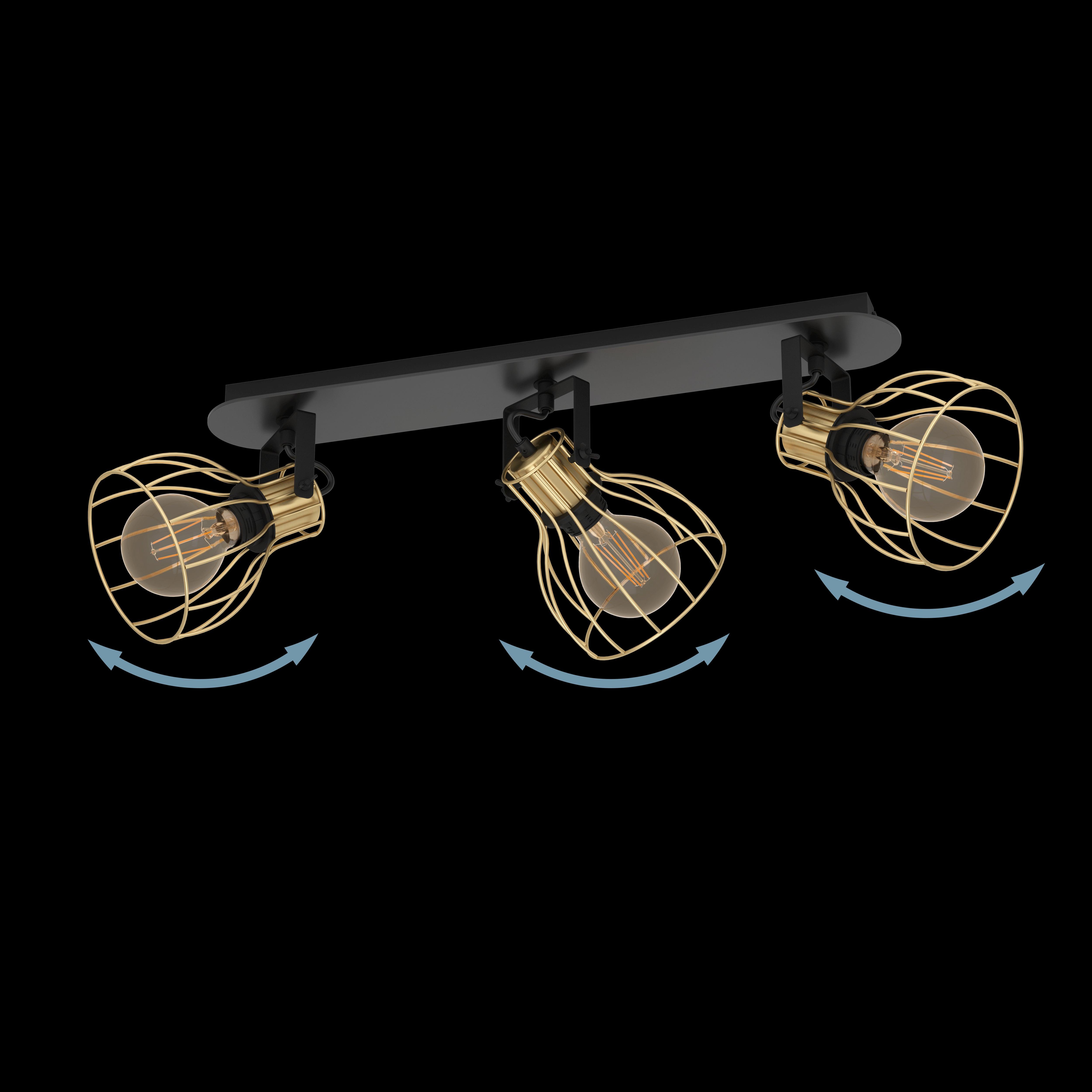 eglo sambatello brass wire slack 3 light bar spotlight kitchen lighting 