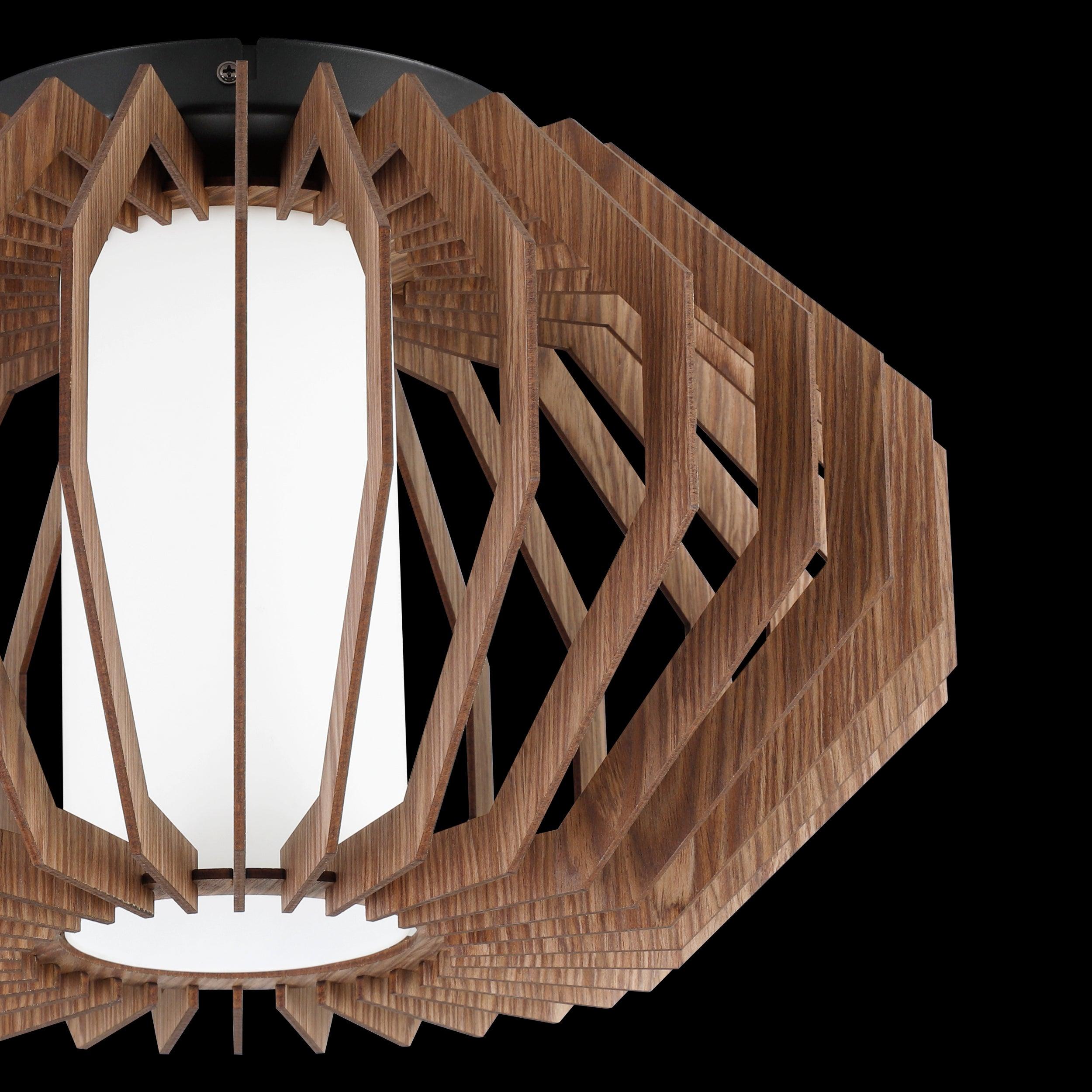 eglo rusticaria wood white glass ceiling flush 45cm kitchen lighting 