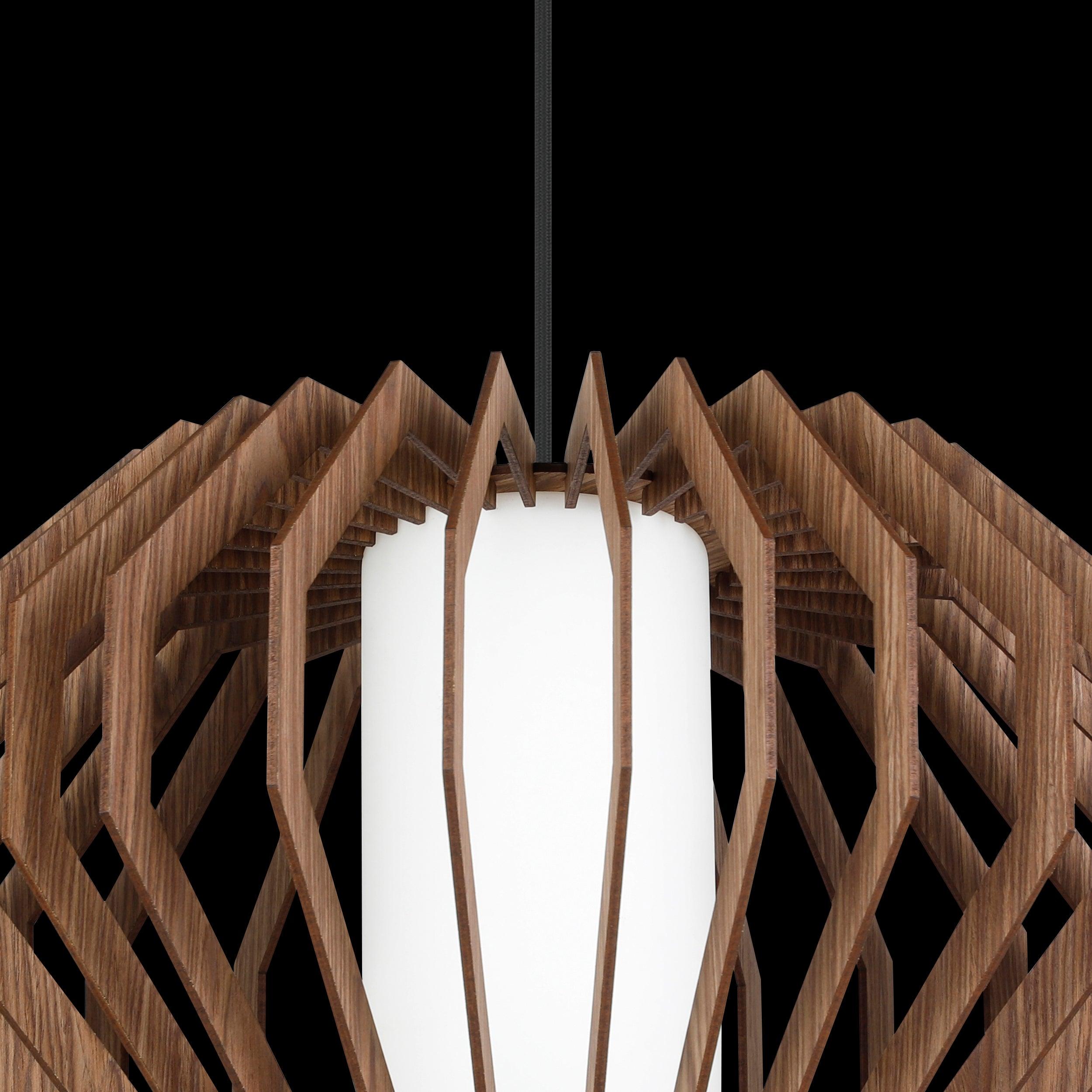 eglo rusticaria wood segments white glass ceiling pendant hallway lighting 