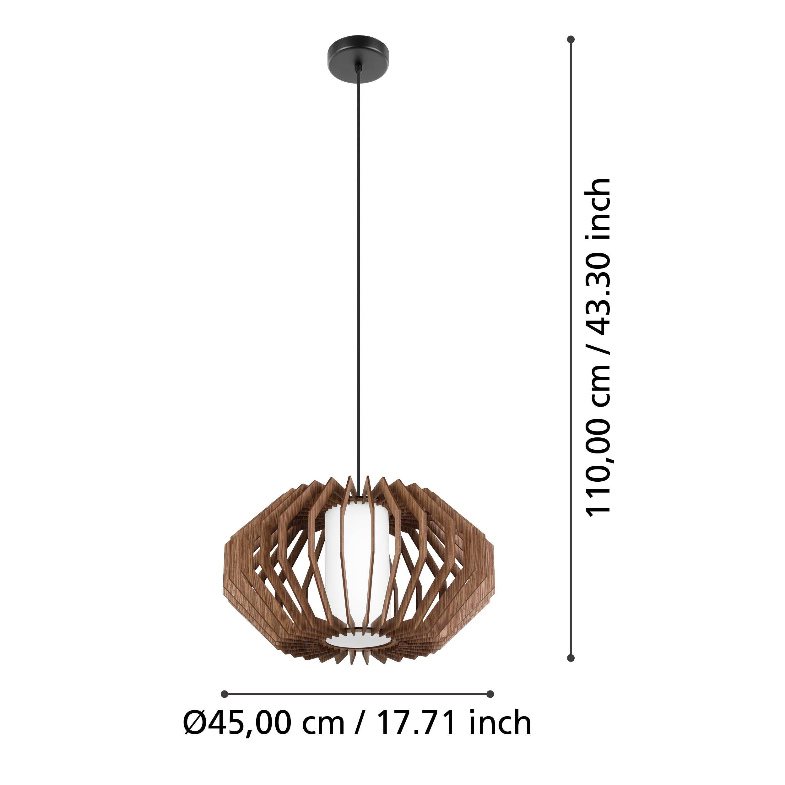 eglo rusticaria wood segments white glass ceiling pendant Kitchen Lighting Close Up