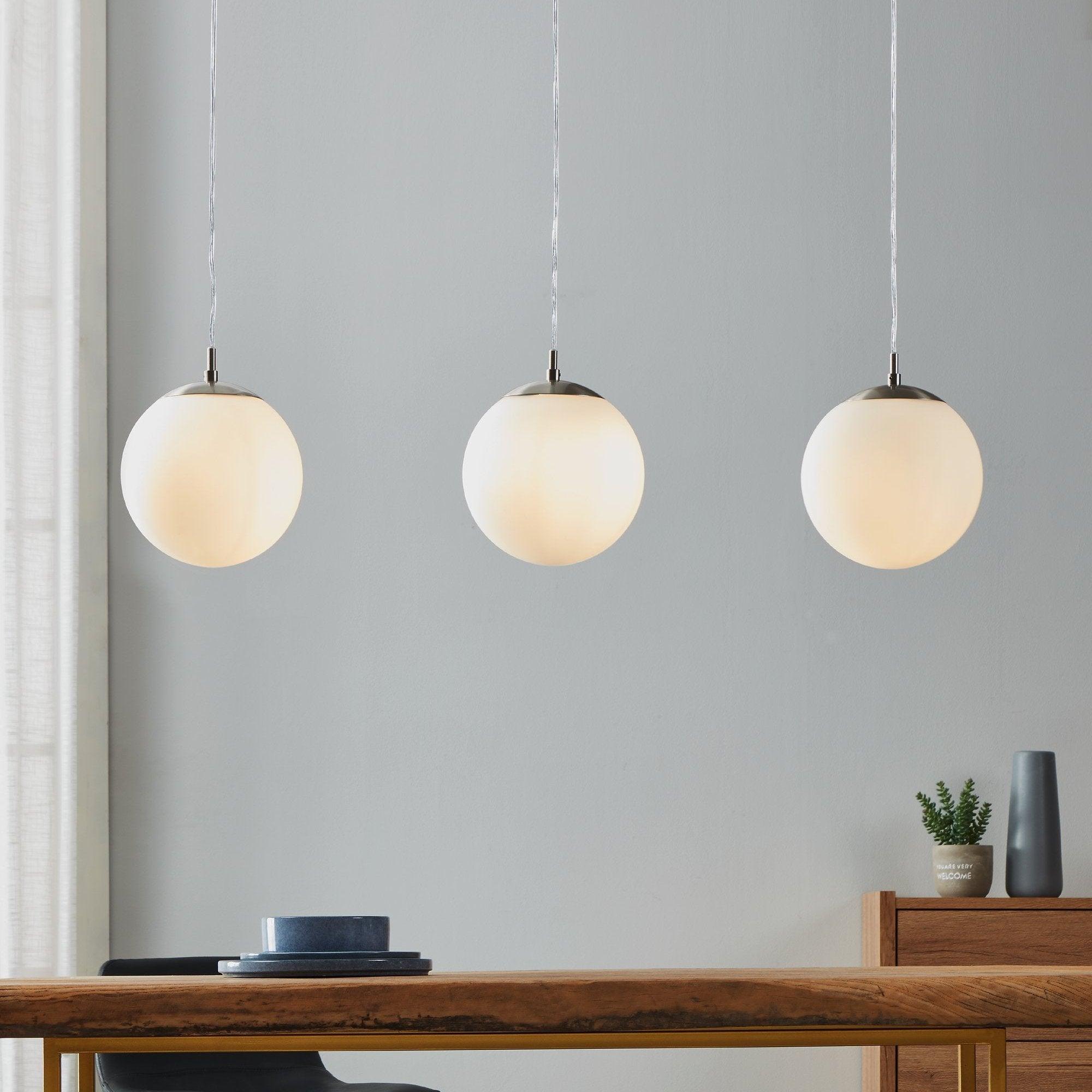 eglo rondo 3 light opal glass diffusers ceiling pendant