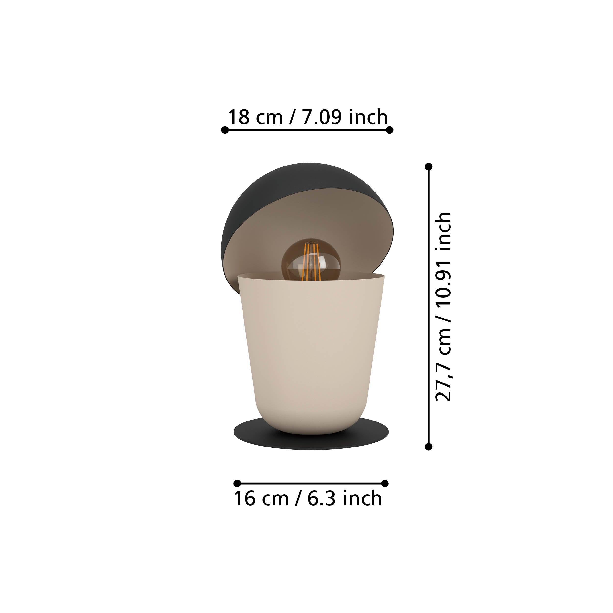 eglo batabano sand black table lamp living room close up