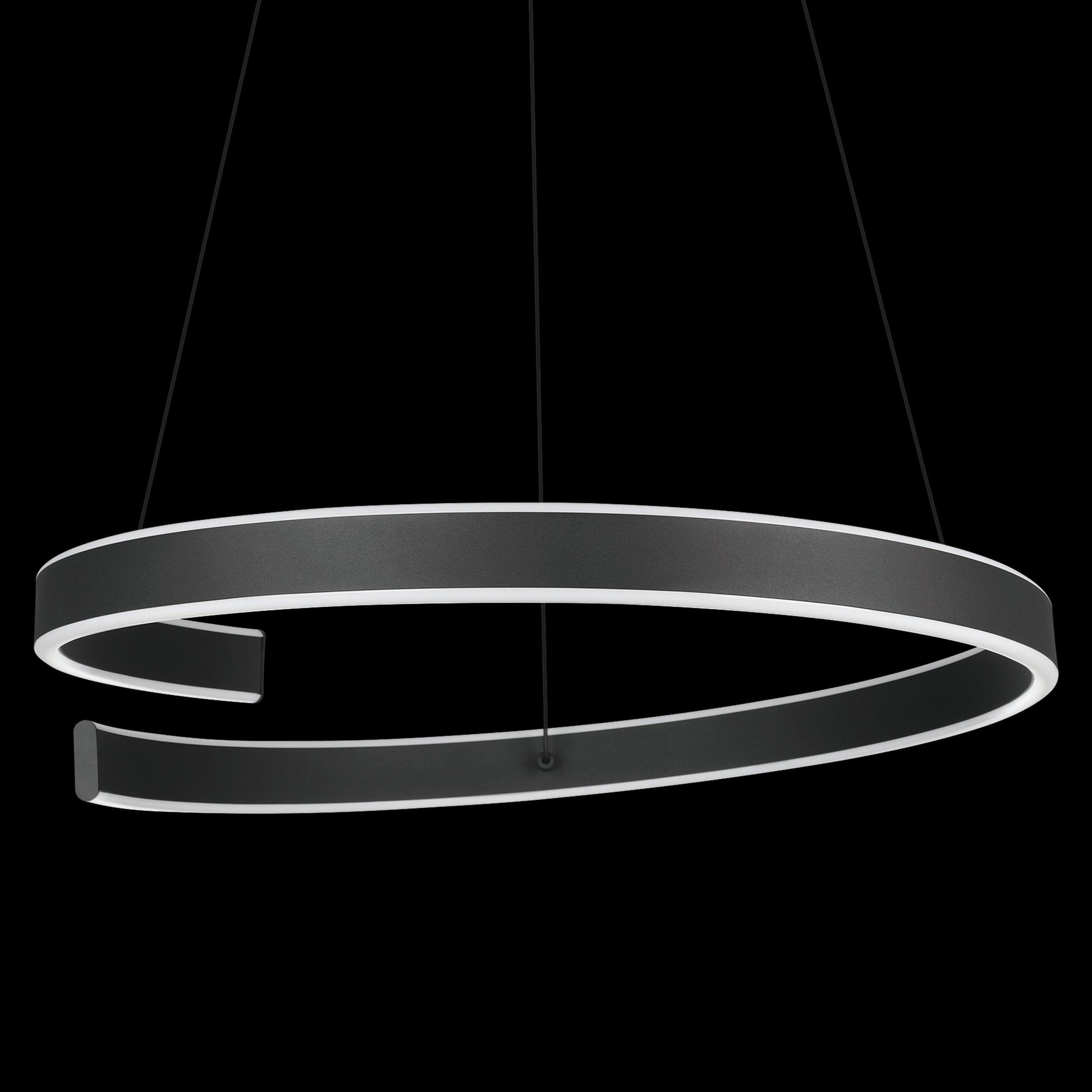 eglo connect andabaia z smart led modern black ceiling pendant living room close up