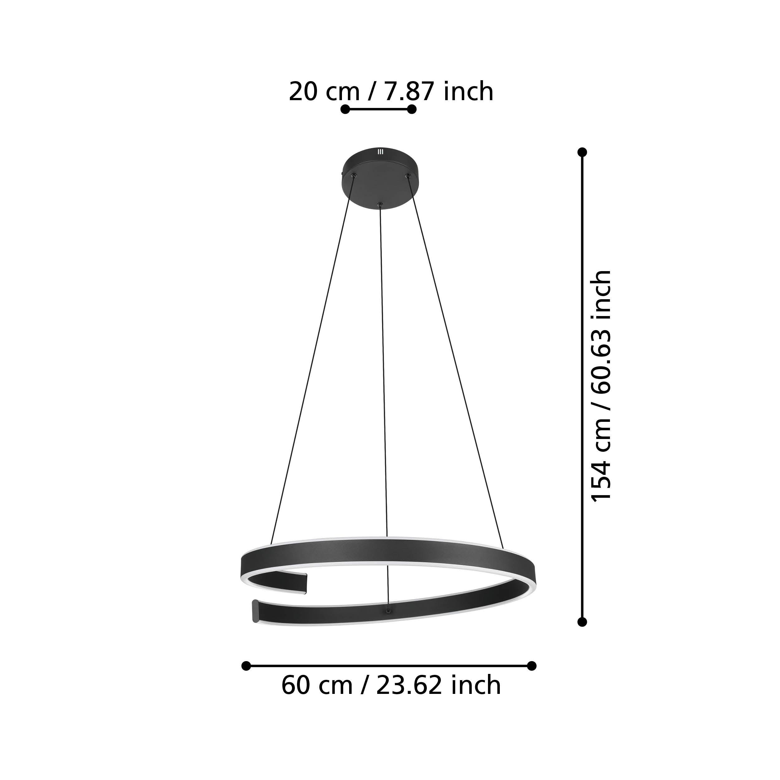 eglo connect andabaia z smart led modern black ceiling pendant kitchen lighting 