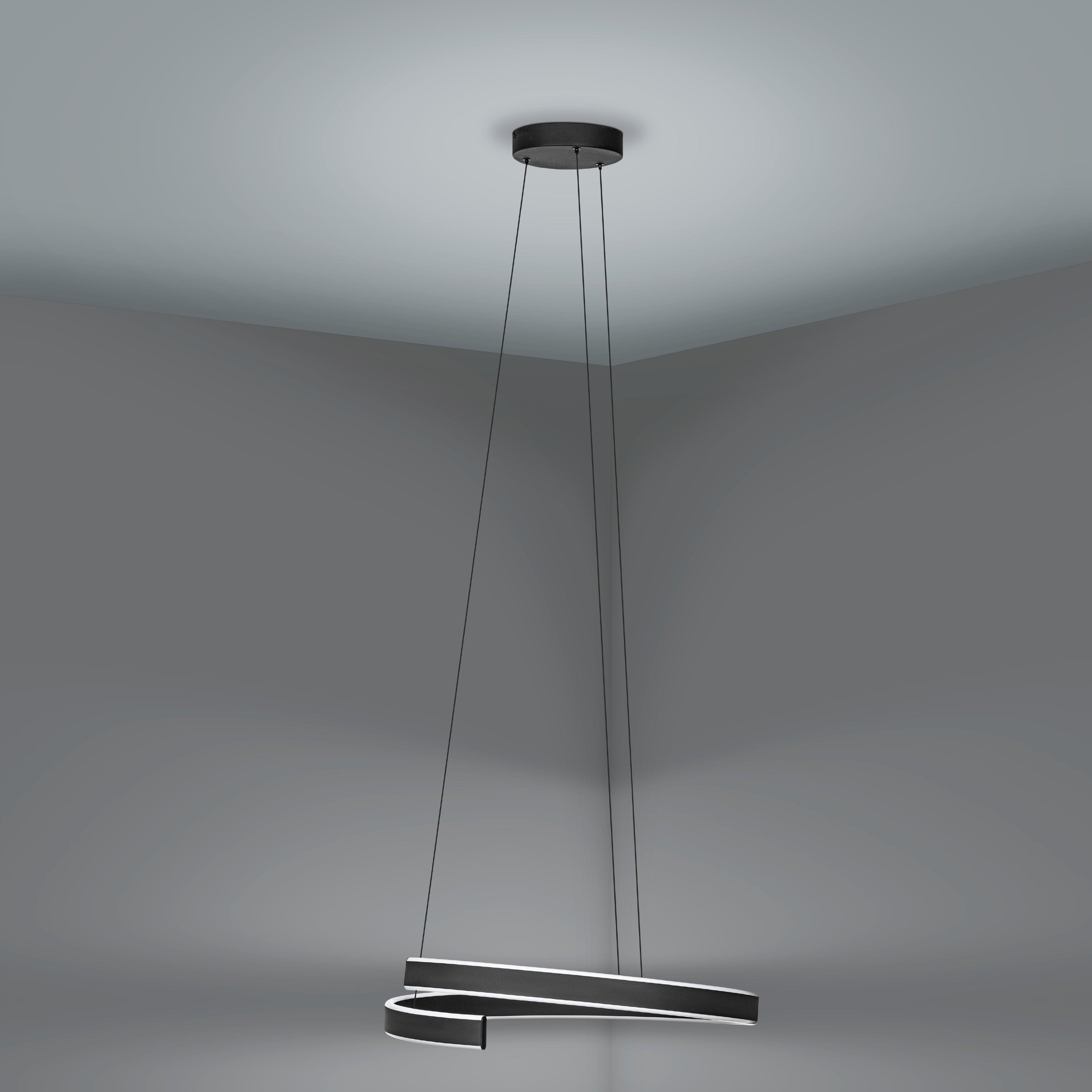 eglo connect andabaia z smart led modern black ceiling pendant living room image